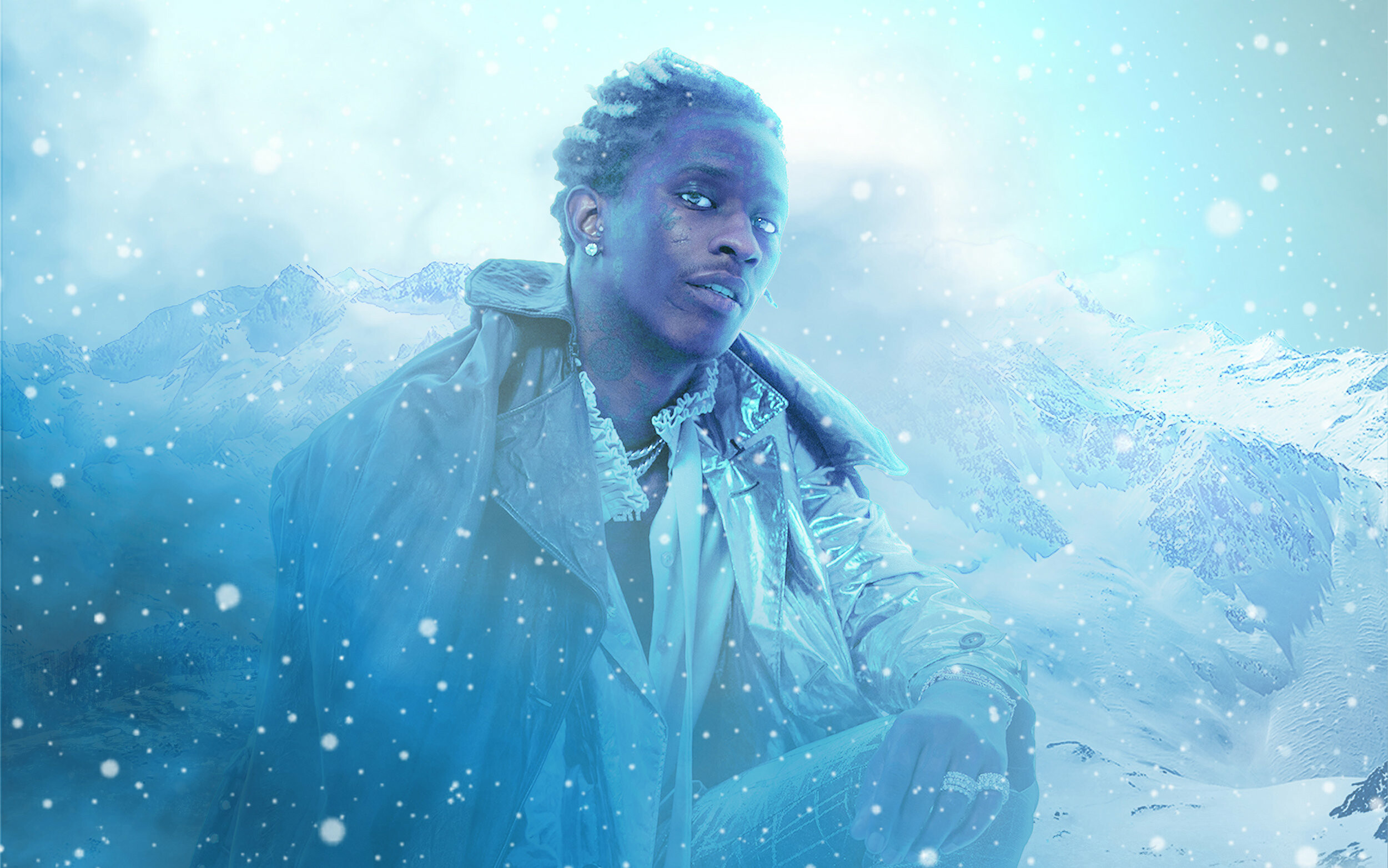 Young Thug, Ice-themed concept art, Unique portrayal, Artistic wallpaper, 2500x1570 HD Desktop