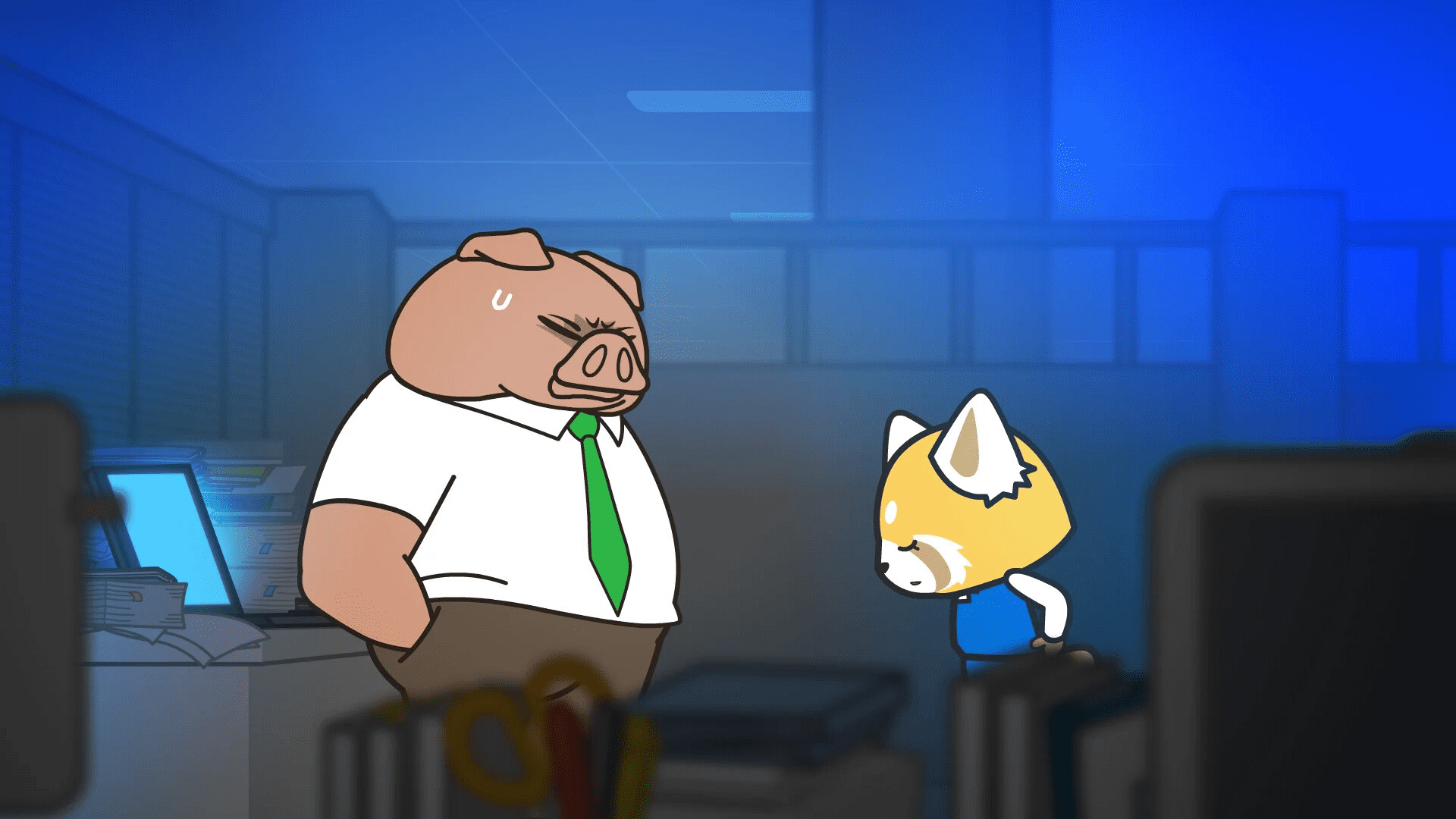 Aggretsuko, Anime character, Kawaii culture, Red panda, 1920x1080 Full HD Desktop