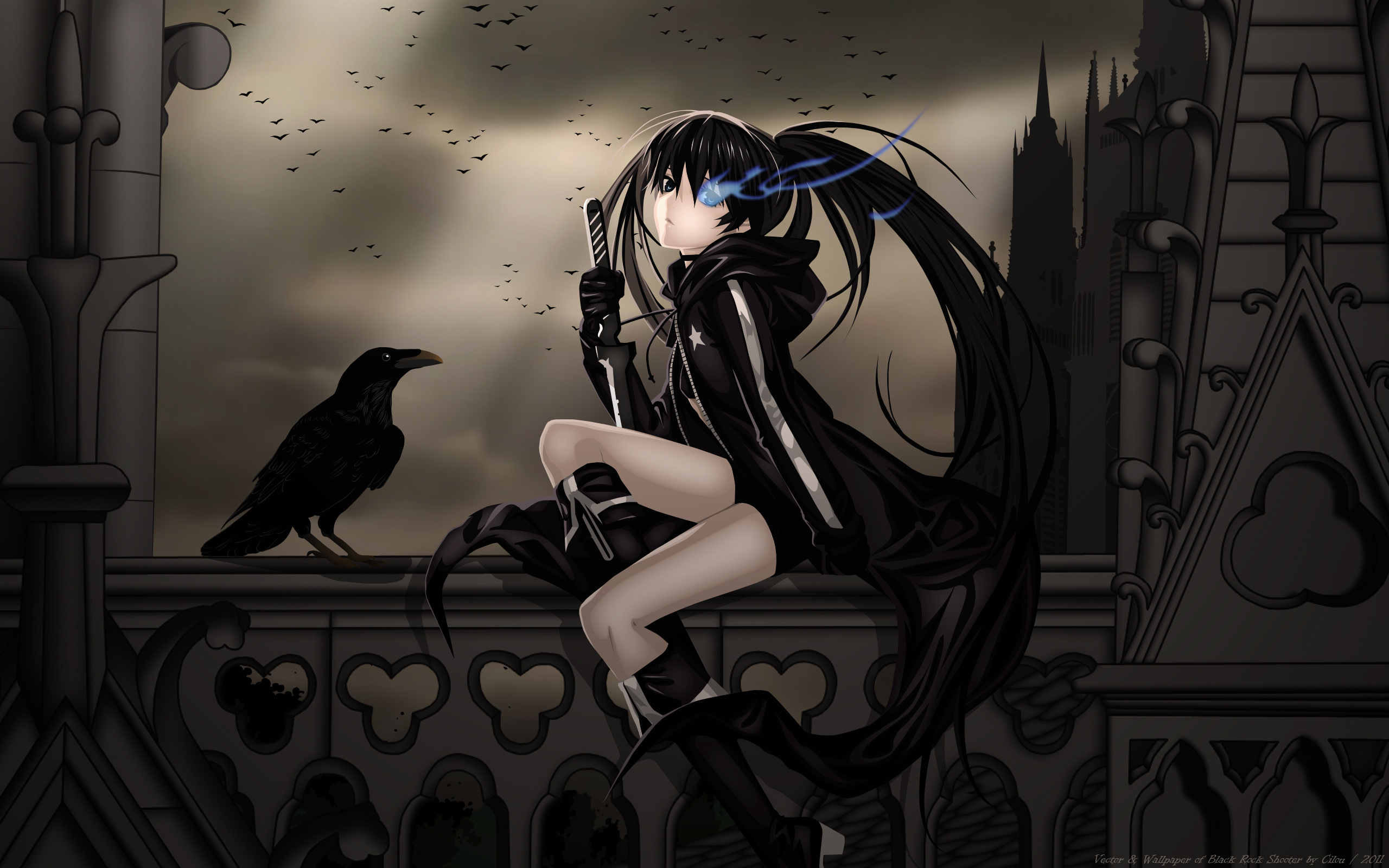 Black Rock Shooter, Striking wallpaper gallery, Aesthetic scans, Captivating art, 2560x1600 HD Desktop