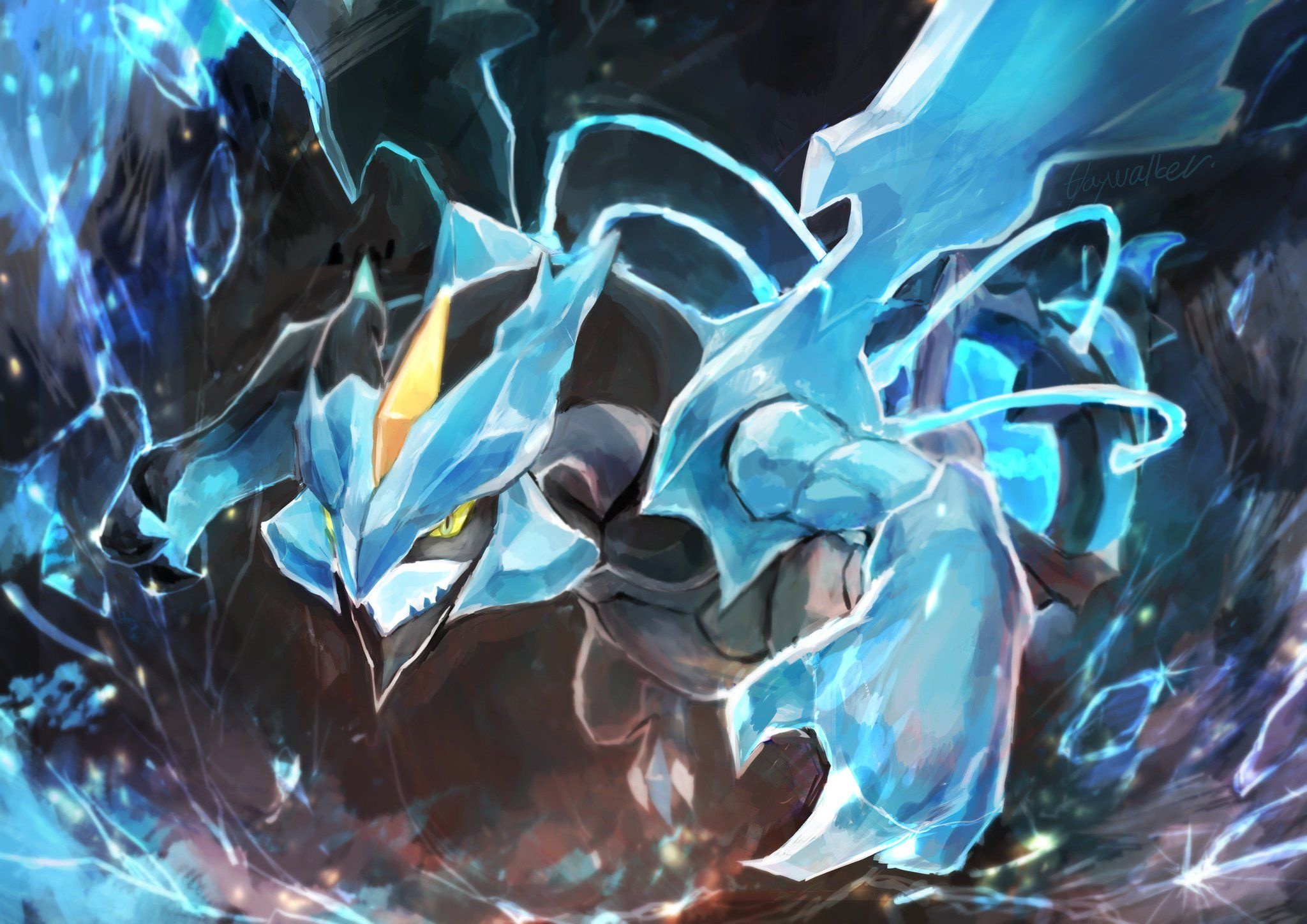 Kyurem, Pokemon art, Black Pokemon, Anime, 2050x1450 HD Desktop