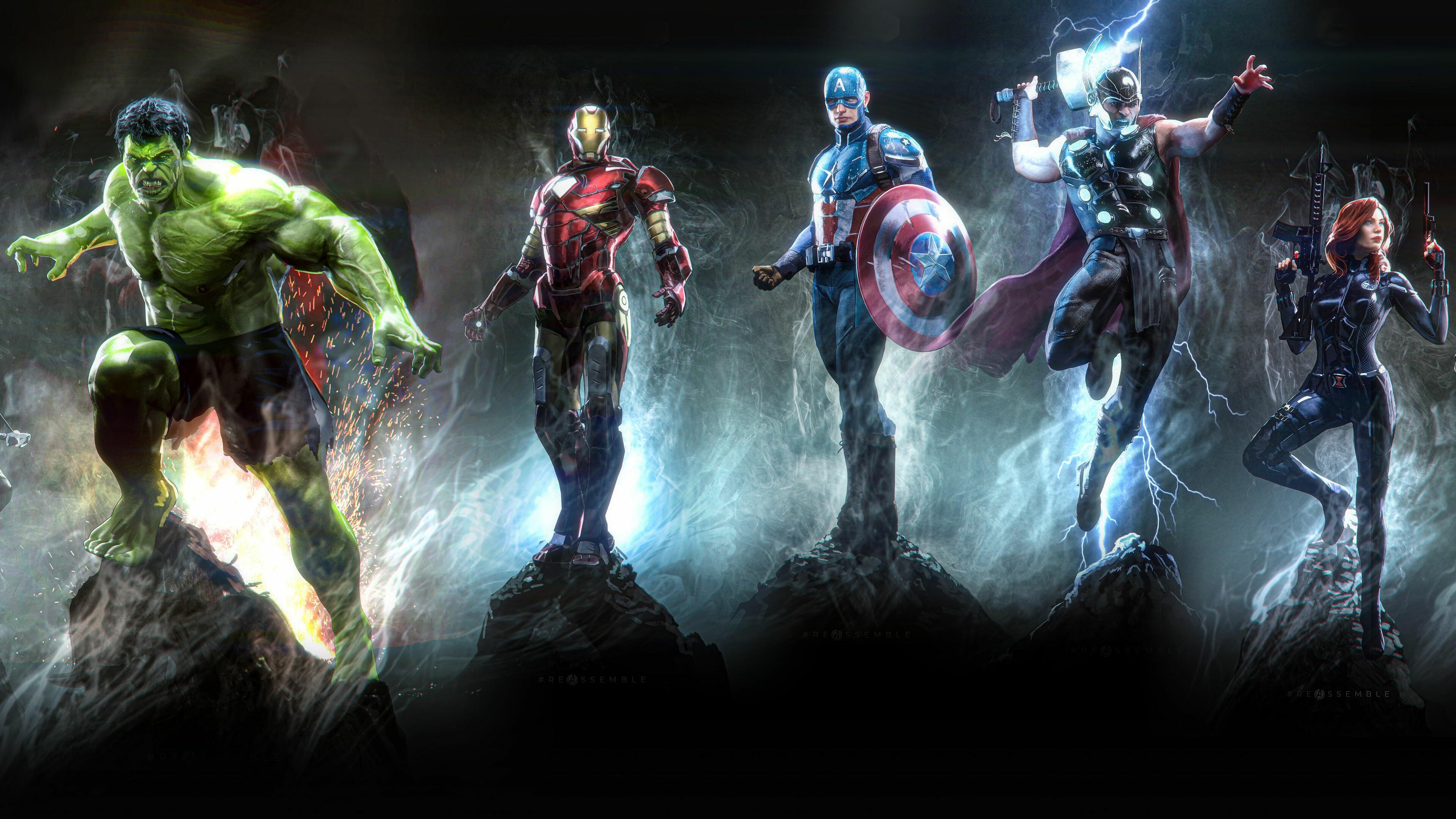 Avengers artwork, Superhero wallpapers, Digital art masterpieces, Stunning visuals, 3840x2160 4K Desktop