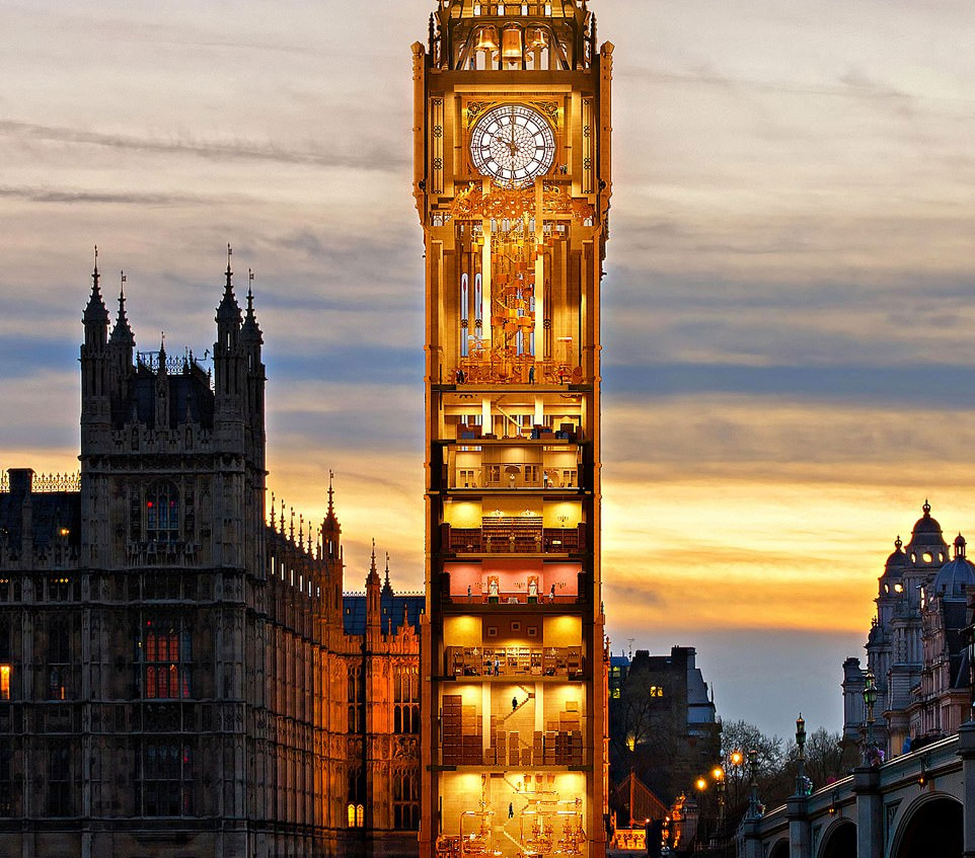 Big Ben, Quirky image, Daftest interpretation, Unconventional view, 1930x1700 HD Desktop