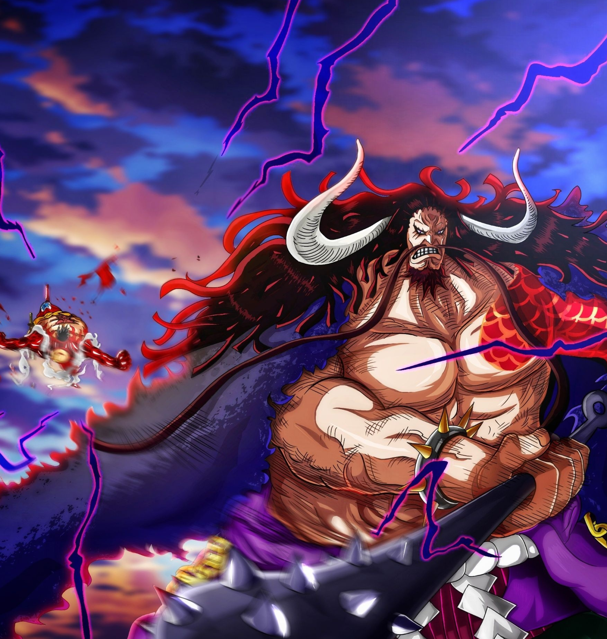 Yonko Kaido, Endeavor clash, Epic battle, One Piece chapter, 1950x2050 HD Phone