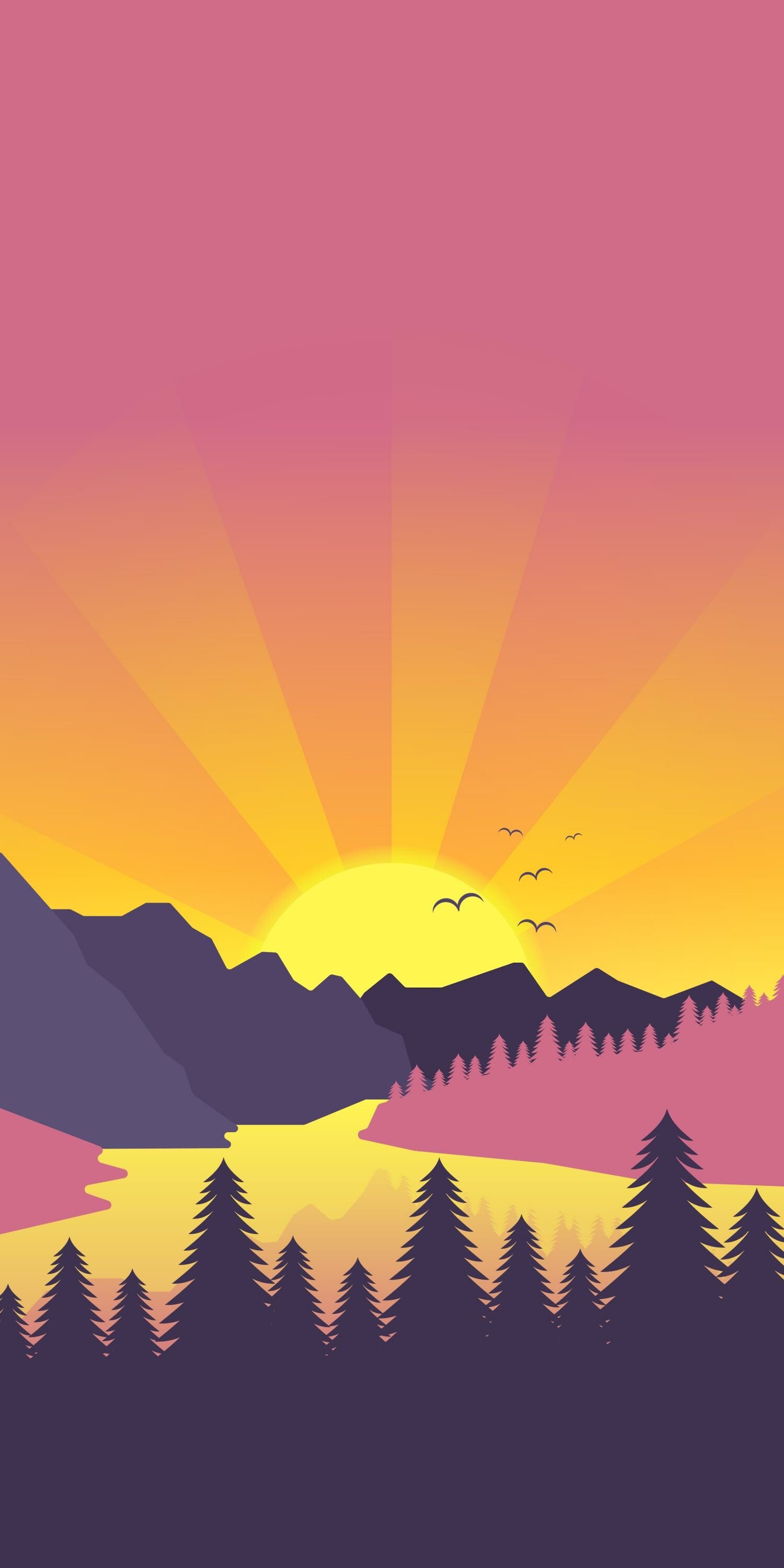 Artwork, Sunrises Wallpaper, 1500x3000 HD Phone