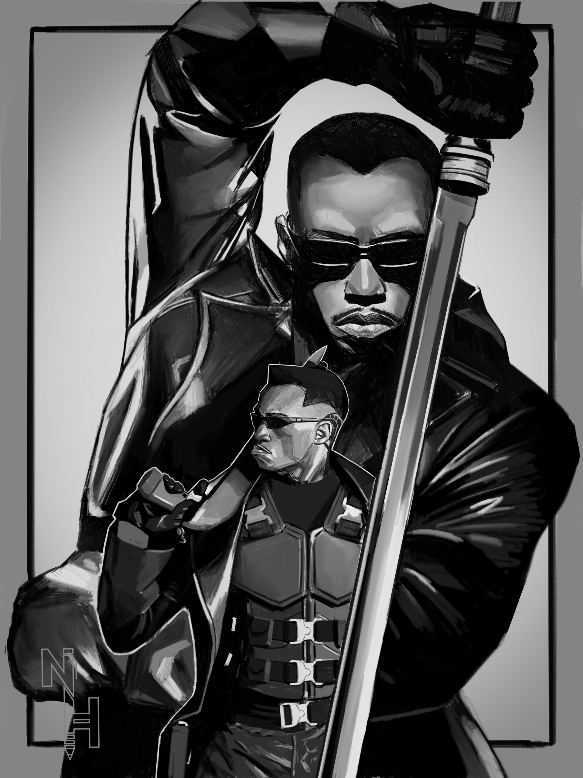 Wesley Snipes, Artstation Blade, 1920x2560 HD Phone