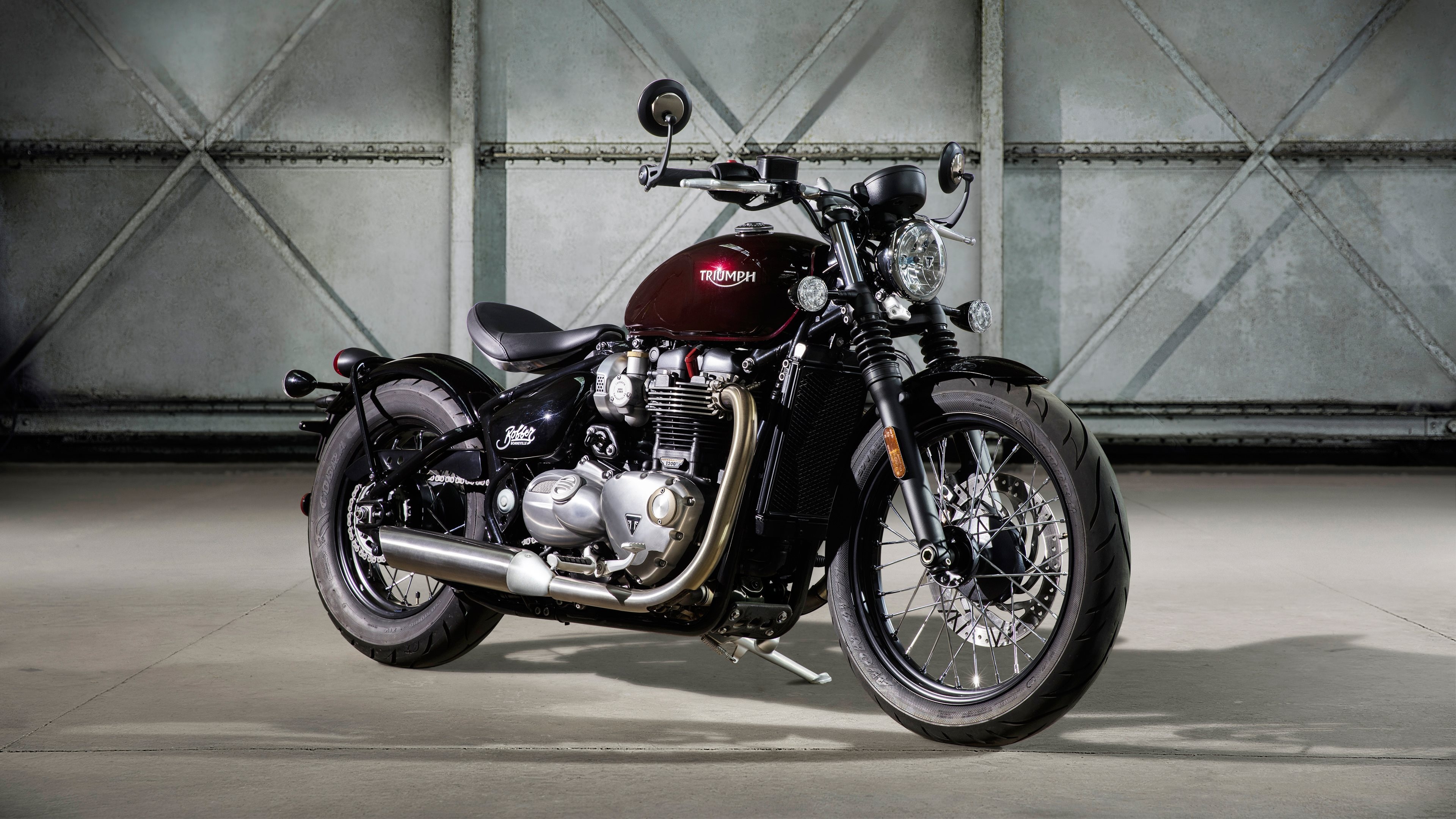 Triumph Bobber, Download wallpapers, Triumph Bonneville 2017, 3840x2160 4K Desktop