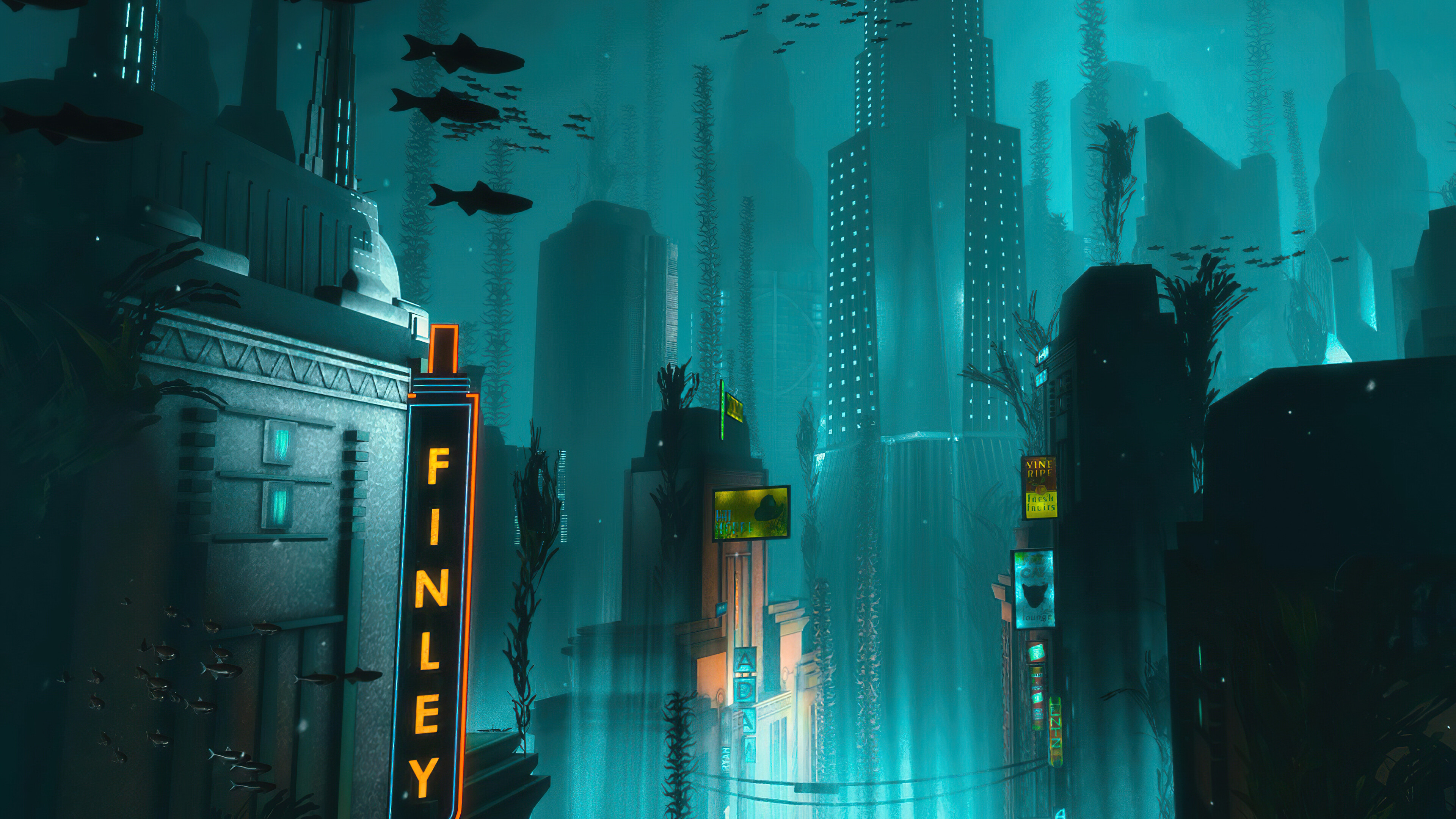 BioShock game, Underwater, 4K HD games wallpapers, 3840x2160 4K Desktop