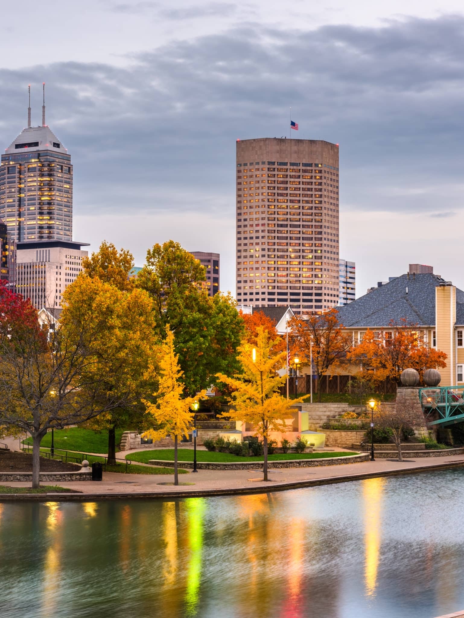 Indianapolis Skyline, Financial center, National Bank of Indianapolis, Urban hub, 1540x2050 HD Phone