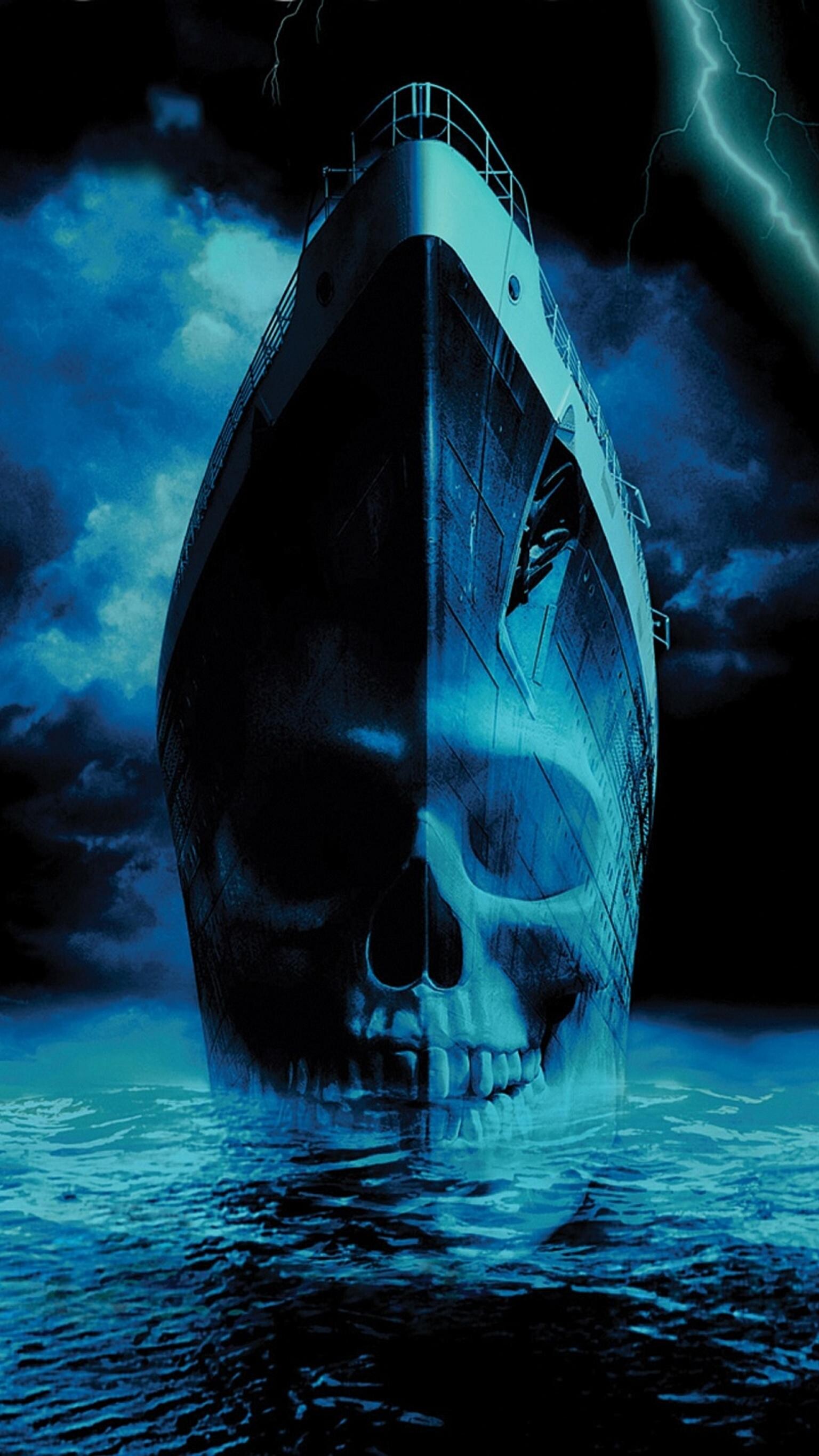 Ghost Ship, Eerie ghostly vessel, Mysterious aura, Haunting ship, 1540x2740 HD Phone