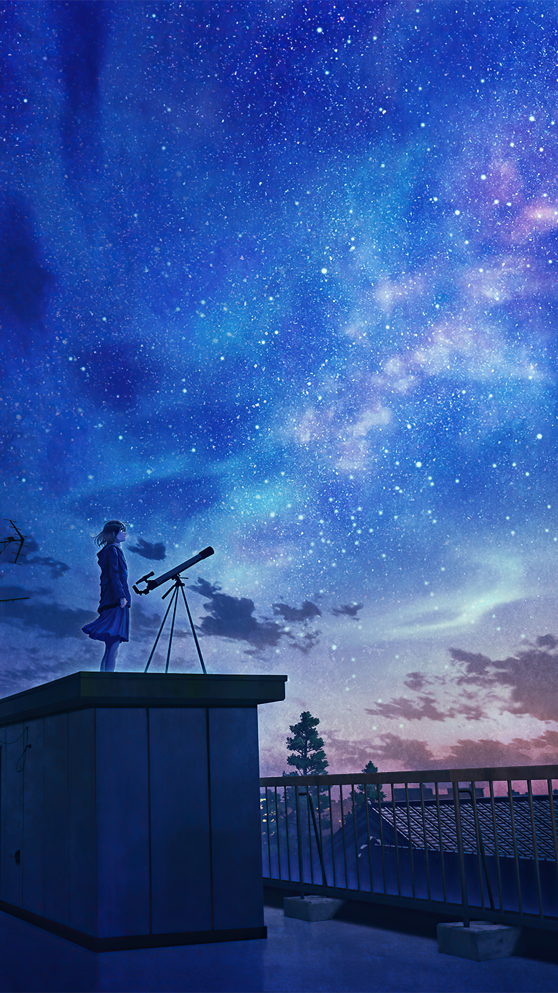 Anime, Night Sky Wallpaper, 2160x3840 4K Phone