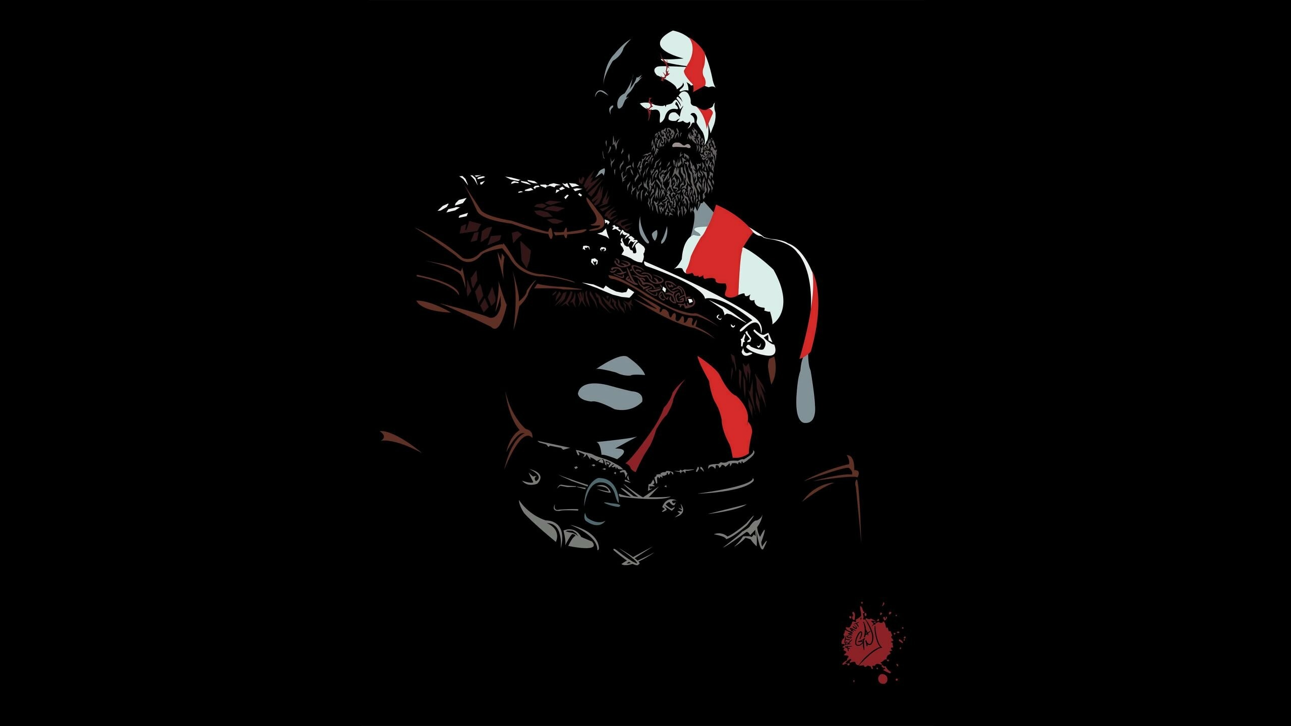 Kratos artwork, God of War Wallpaper, 2560x1440 HD Desktop