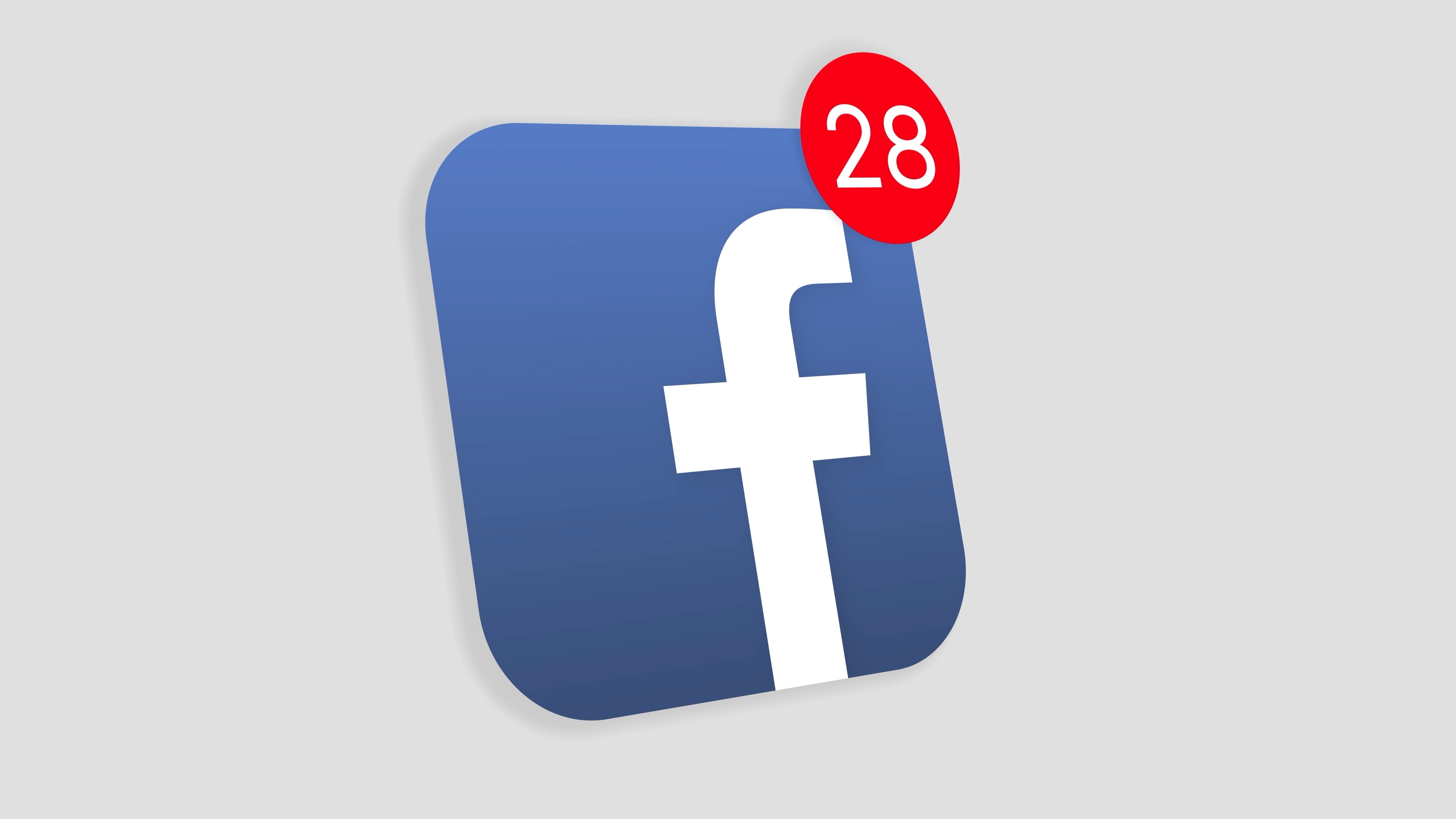 Facebook logo, App icon, Popup notification, Social media, 3840x2160 4K Desktop