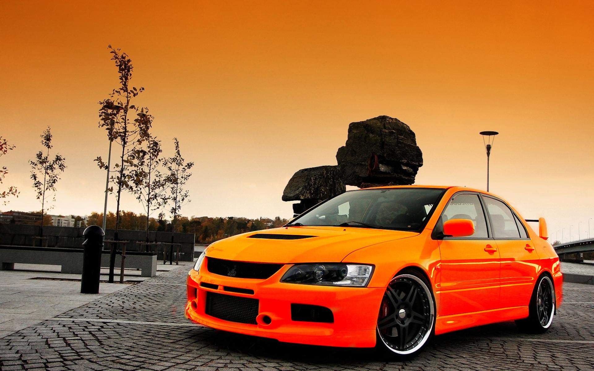 Mitsubishi Lancer Evolution 5, Performance sedan, Aggressive styling, Rally heritage, 1920x1200 HD Desktop