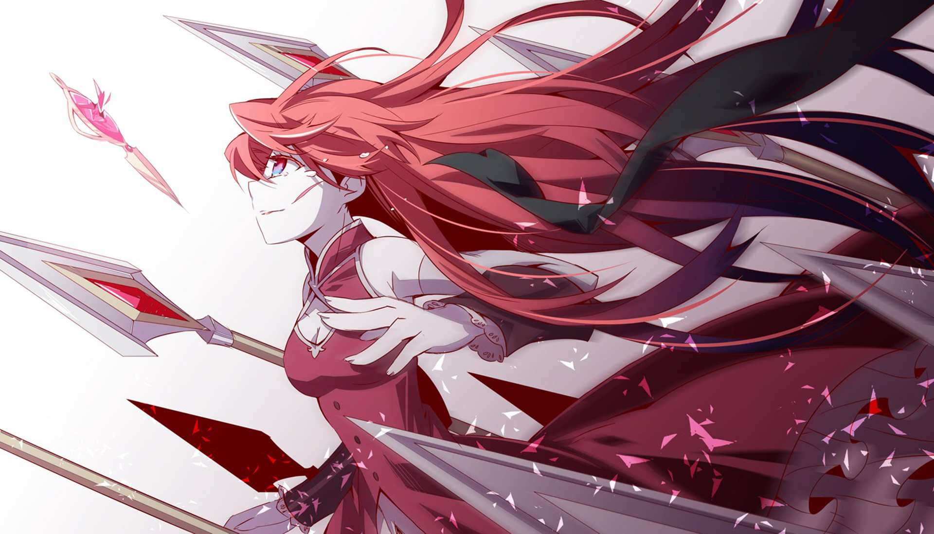 Anime, Mahou Shoujo Madoka Magica, Spears, Kyoko Sakura, 1920x1100 HD Desktop