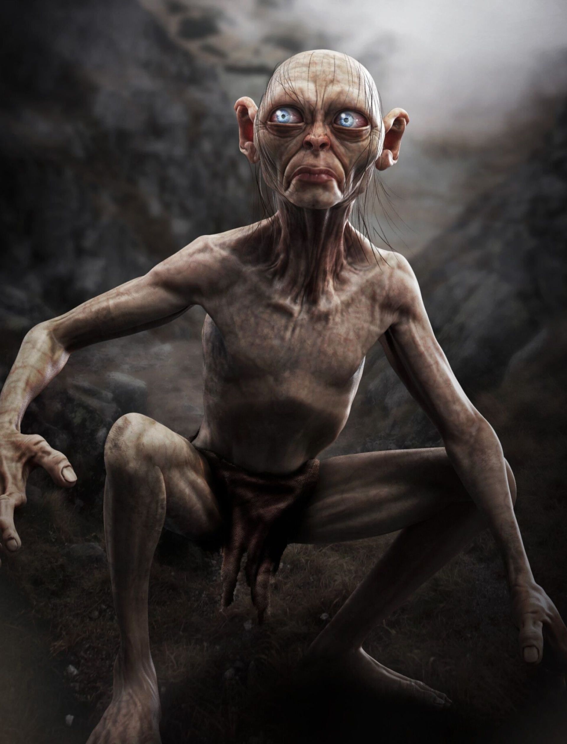 3D Gollum, Character design artwork, 1920x2520 HD Phone