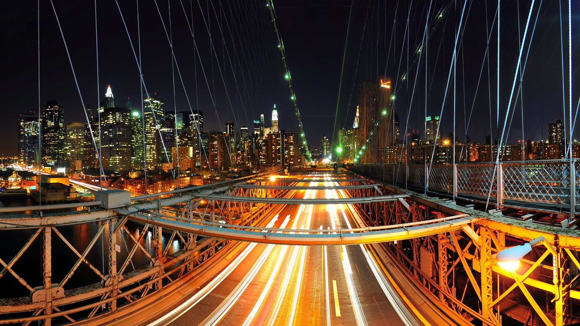 New York at Night, Night bridge view, Free wallpaper, 1920x1080 Full HD Desktop