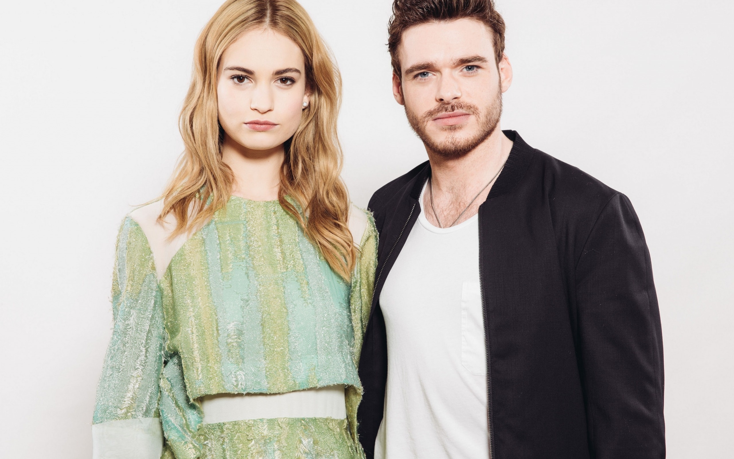 Richard Madden, Lily James, Celebrity couple, High-resolution photos, 2560x1600 HD Desktop