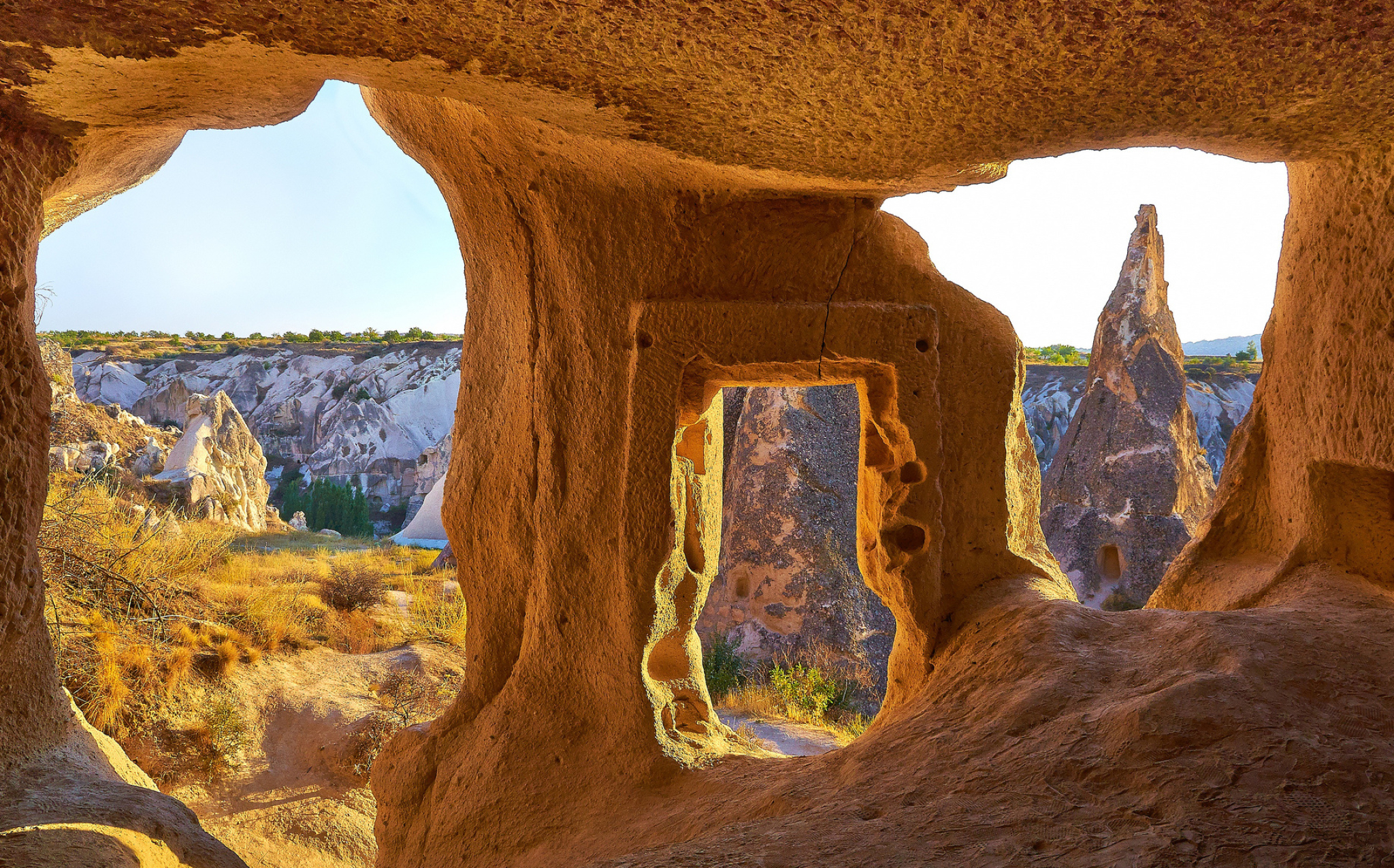 Cappadocia, Mountain range, Turkey, Thousand wonders, 2050x1280 HD Desktop