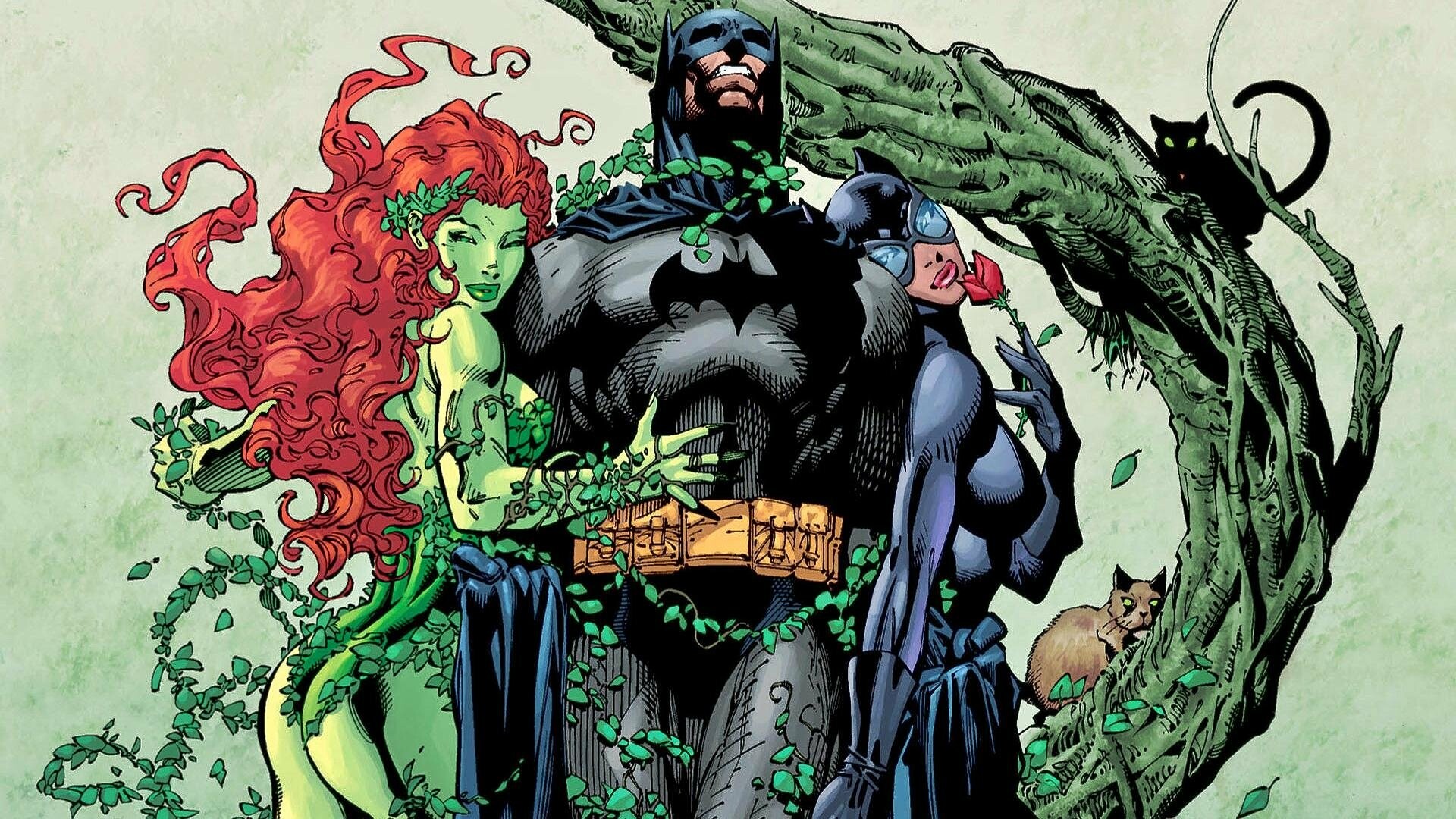 Catwoman and Poison Ivy, Batman by Jim Lee Wallpaper, 1920x1080 Full HD Desktop