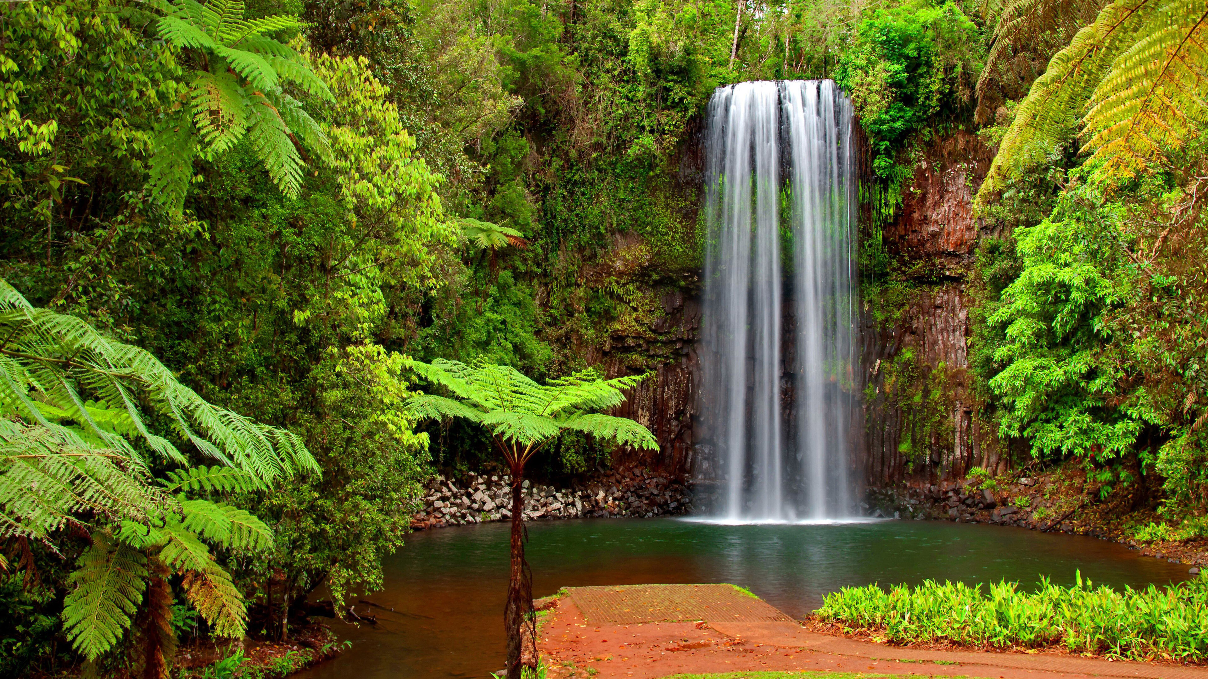 Waterfall wonder, Natural beauty, Majestic cascade, Scenic paradise, 3840x2160 4K Desktop