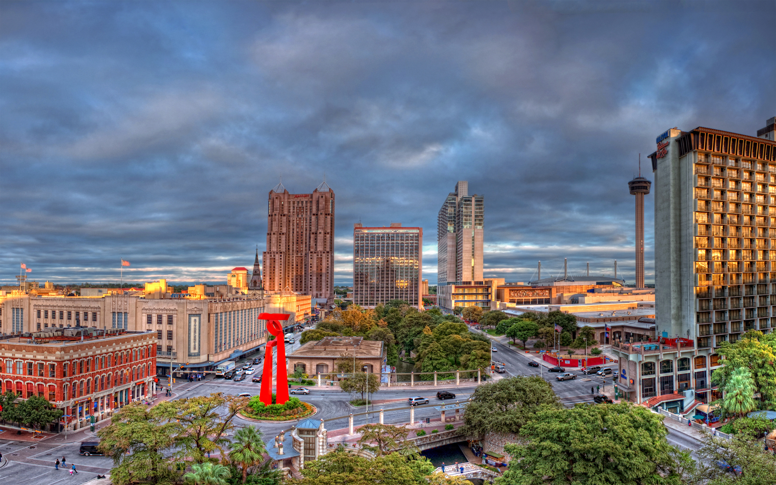 San Antonio Skyline, Travels, City skyline wallpapers, Urban scenes, 2560x1600 HD Desktop