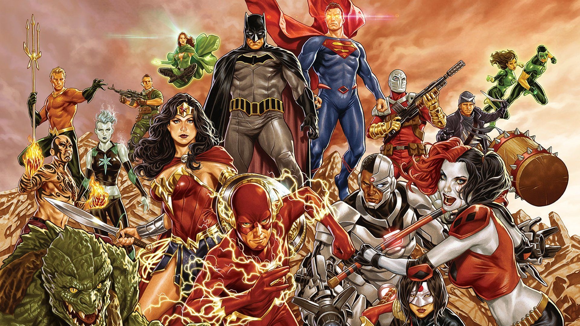 DC Comics characters, Dynamic artwork, Immersive illustrations, Comic book heroes, 1920x1080 Full HD Desktop