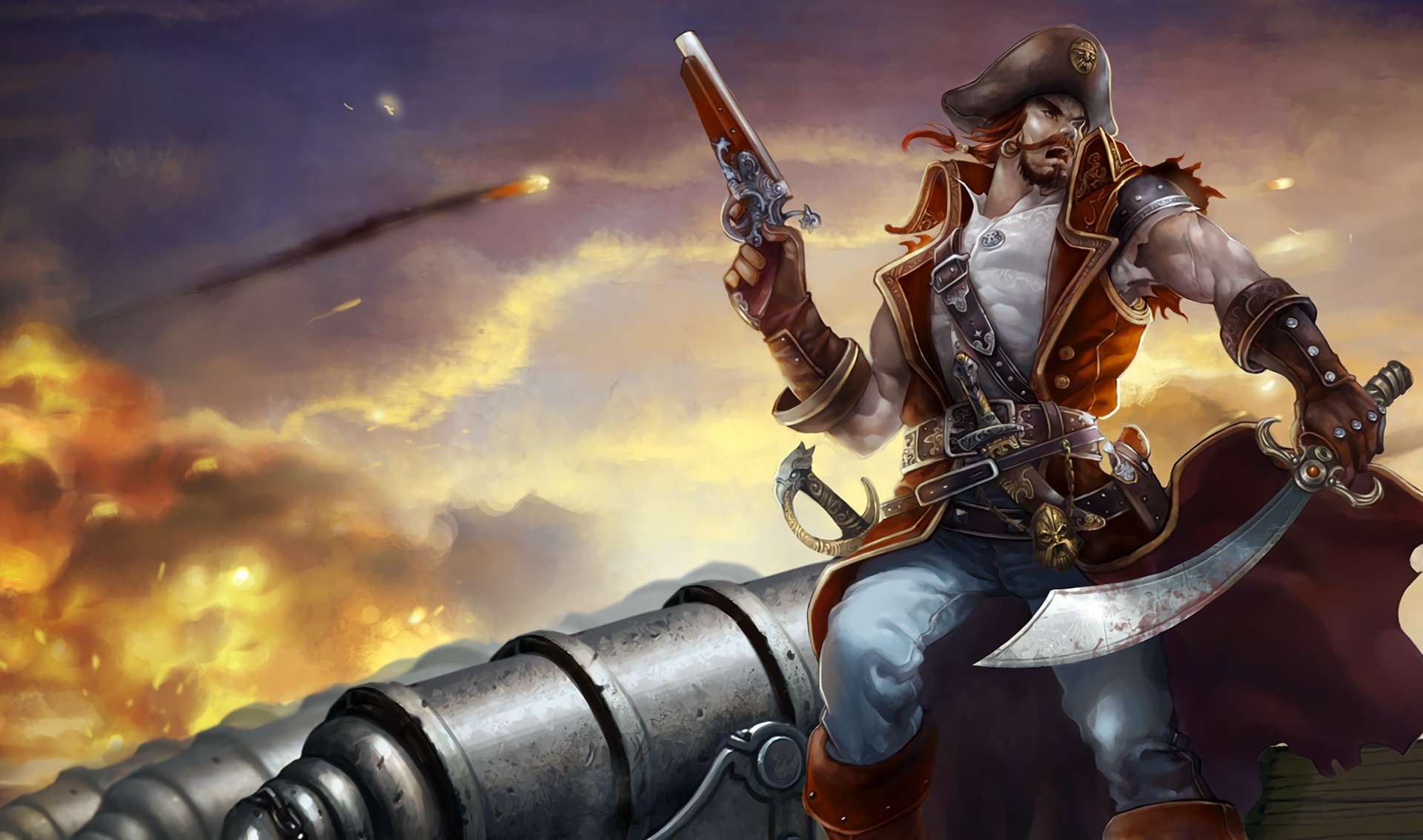 Gangplank, Chinese wallpapers, Fan-made artwork, Gaming culture, 1920x1140 HD Desktop