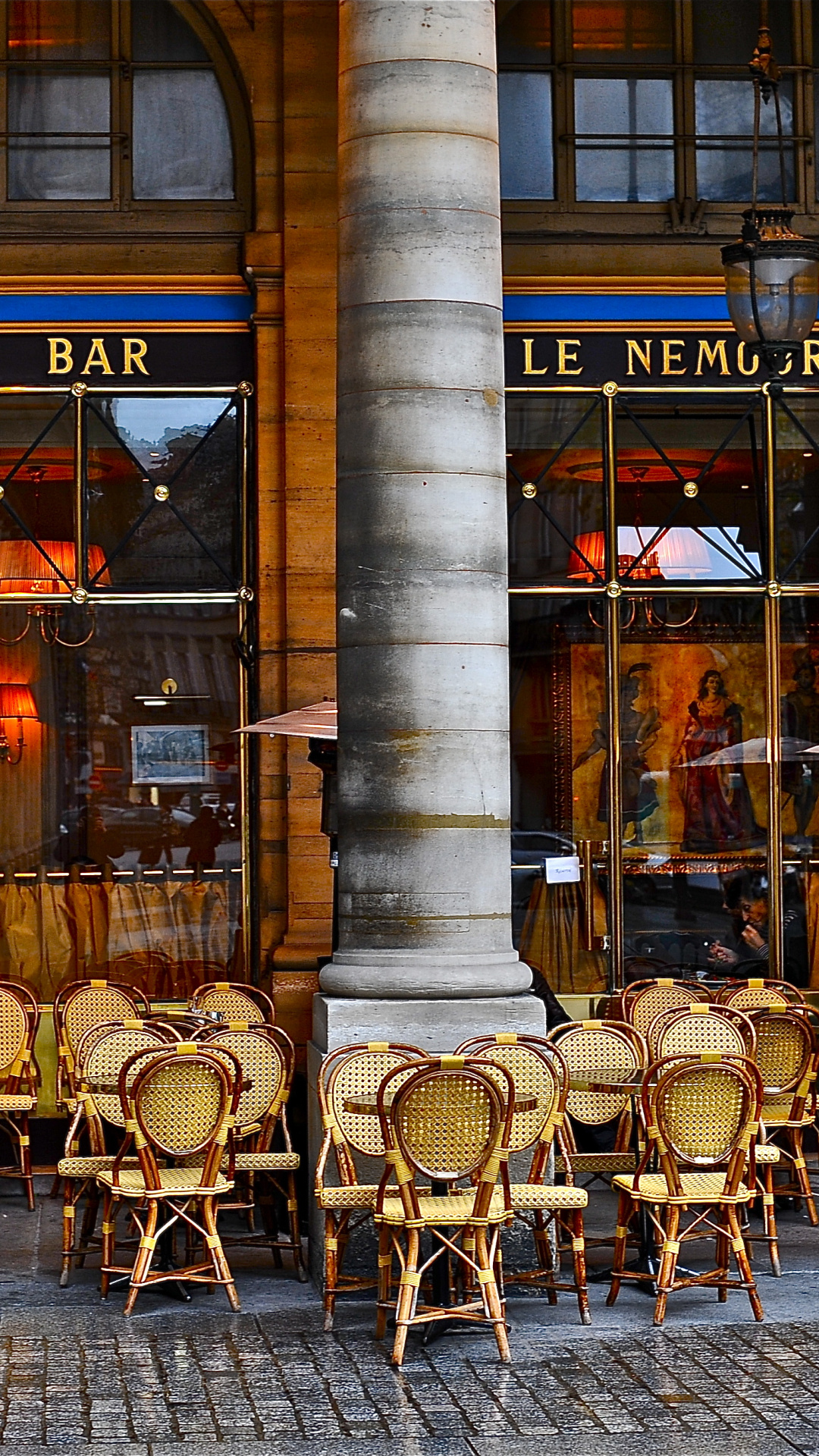 Parisian cafe allure, Wallpaper design, French aesthetic, Bedroom decor, 1080x1920 Full HD Phone