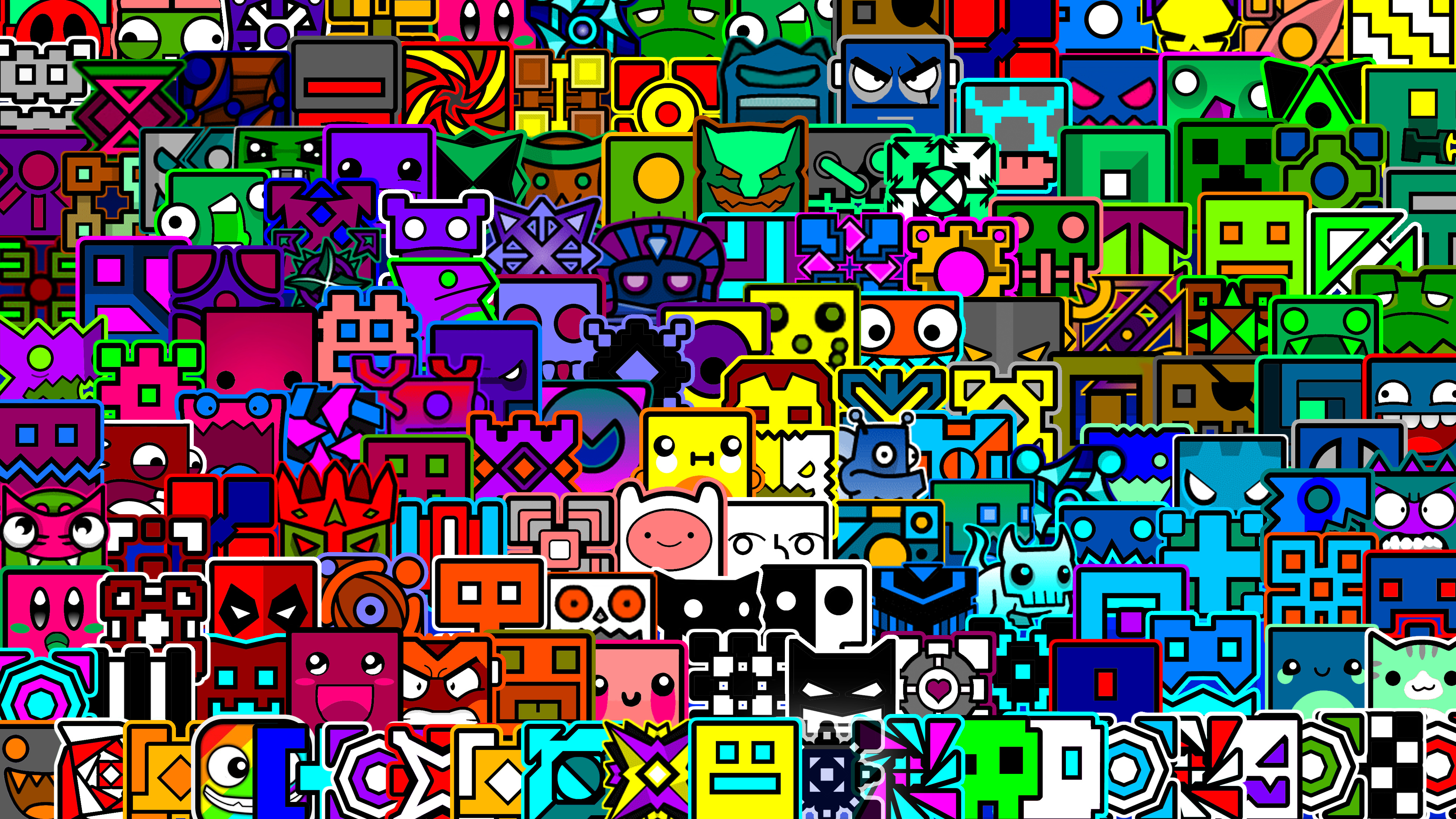 Digital design, Geometry Dash, Art Deco, Intriguing patterns, Futuristic, 3840x2160 4K Desktop