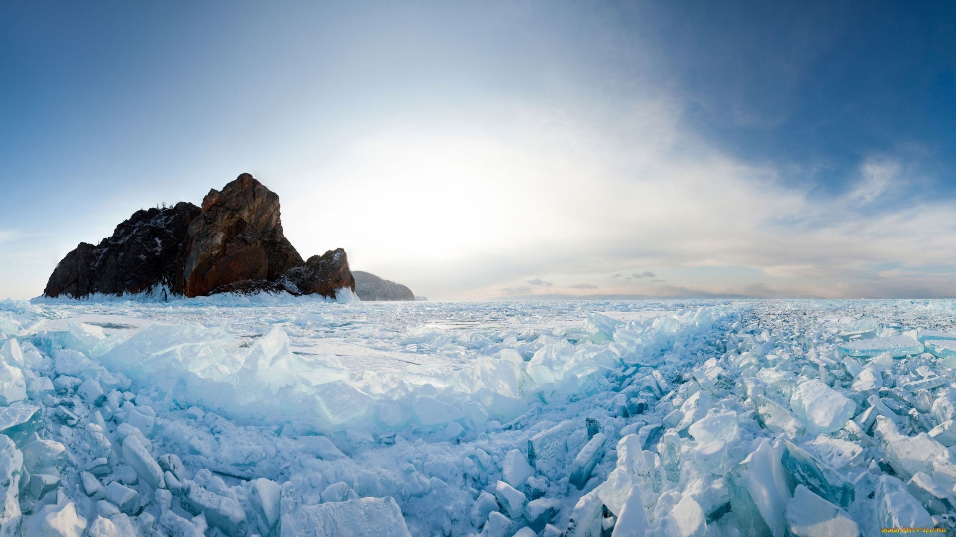 Turquoise ice, Lake Baikal, Mesmerizing beauty, Frozen wonderland, 1920x1080 Full HD Desktop