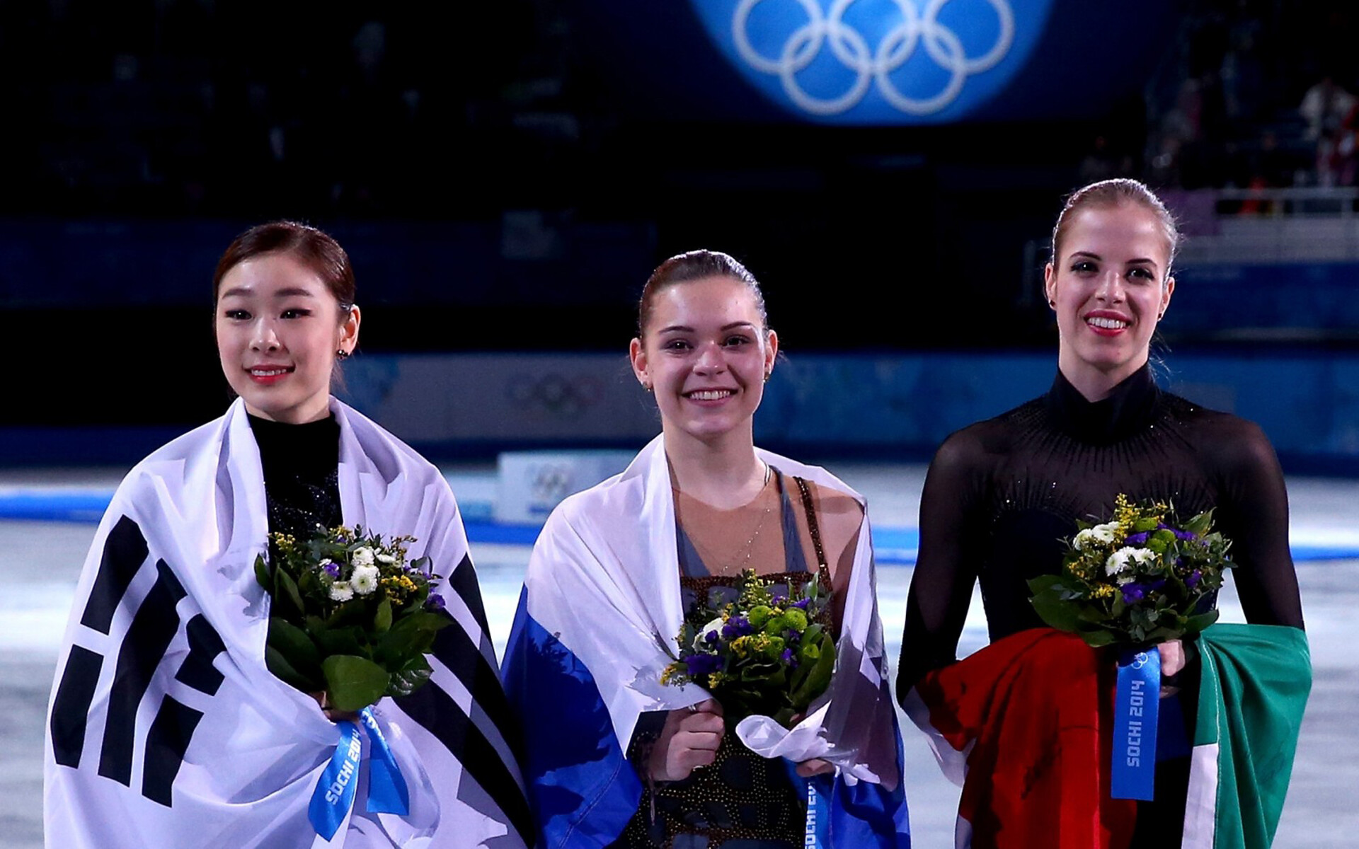 Yuna Kim and Carolina Kostner, Adelina Sotnikova Wallpaper, 1920x1200 HD Desktop