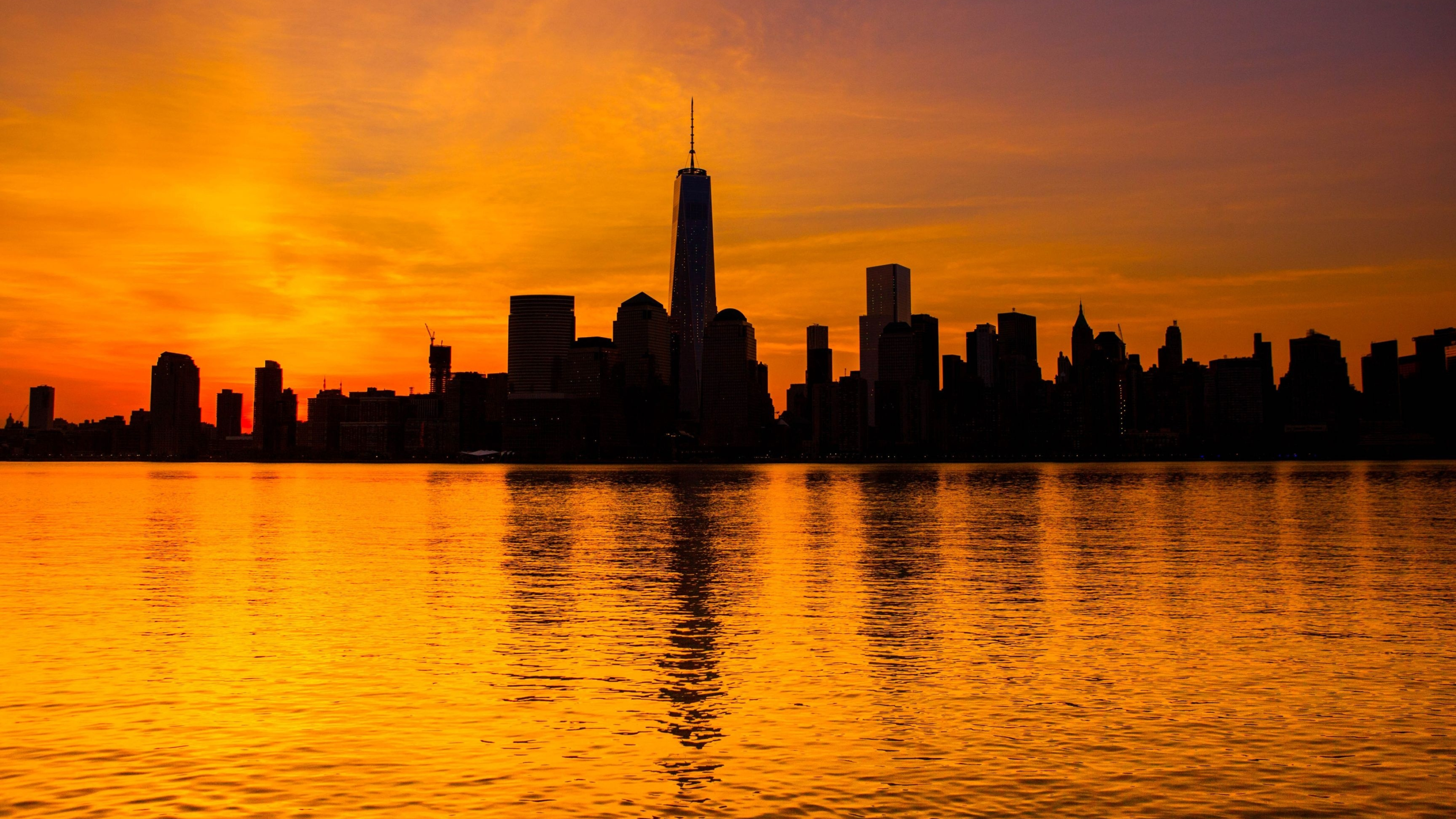 Harbor, New York Sunset Wallpaper, 3840x2160 4K Desktop