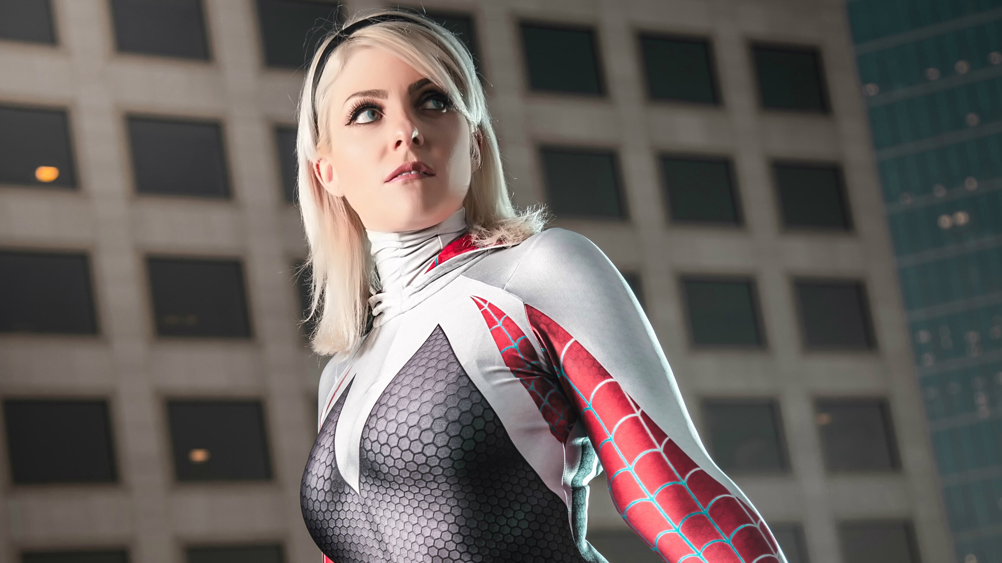 Spider-Gwen, Gwen Stacy cosplay, HD wallpapers, 3280x1850 HD Desktop