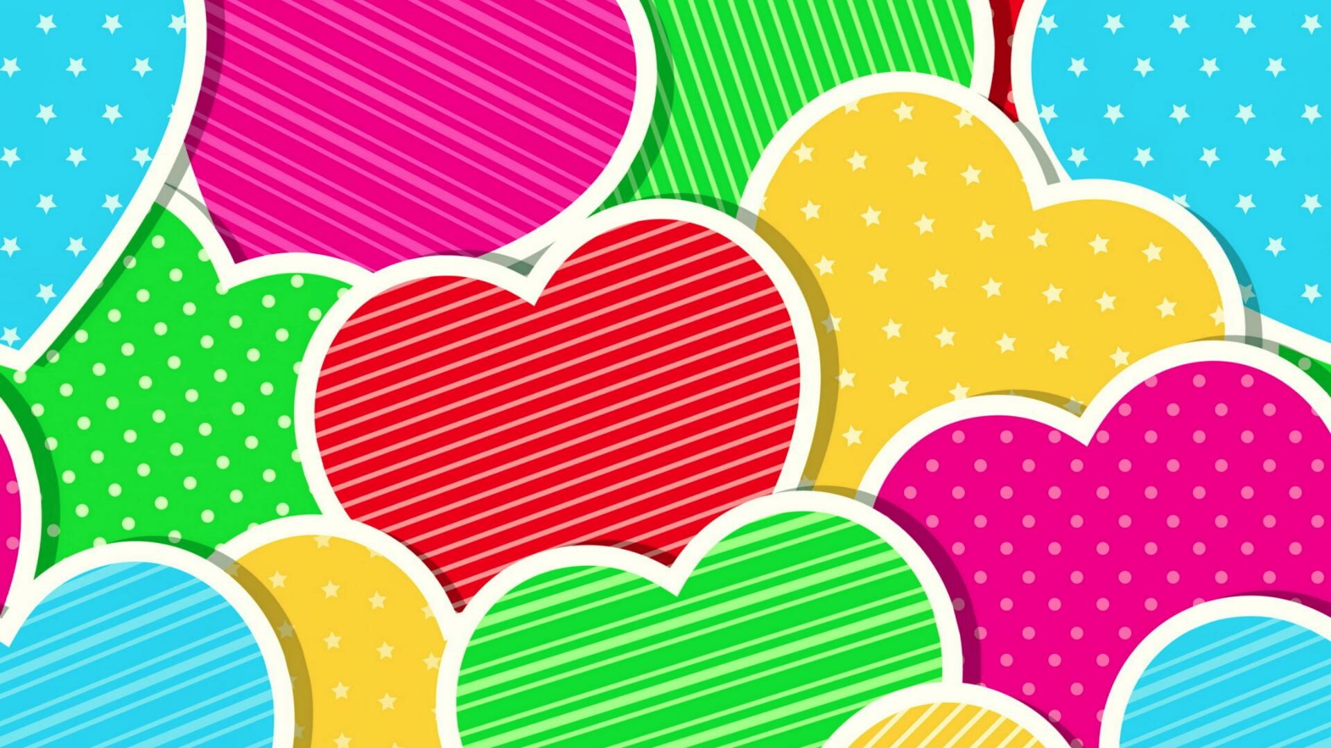 Colorful heart, 4K, HD, Backgrounds, 1920x1080 Full HD Desktop