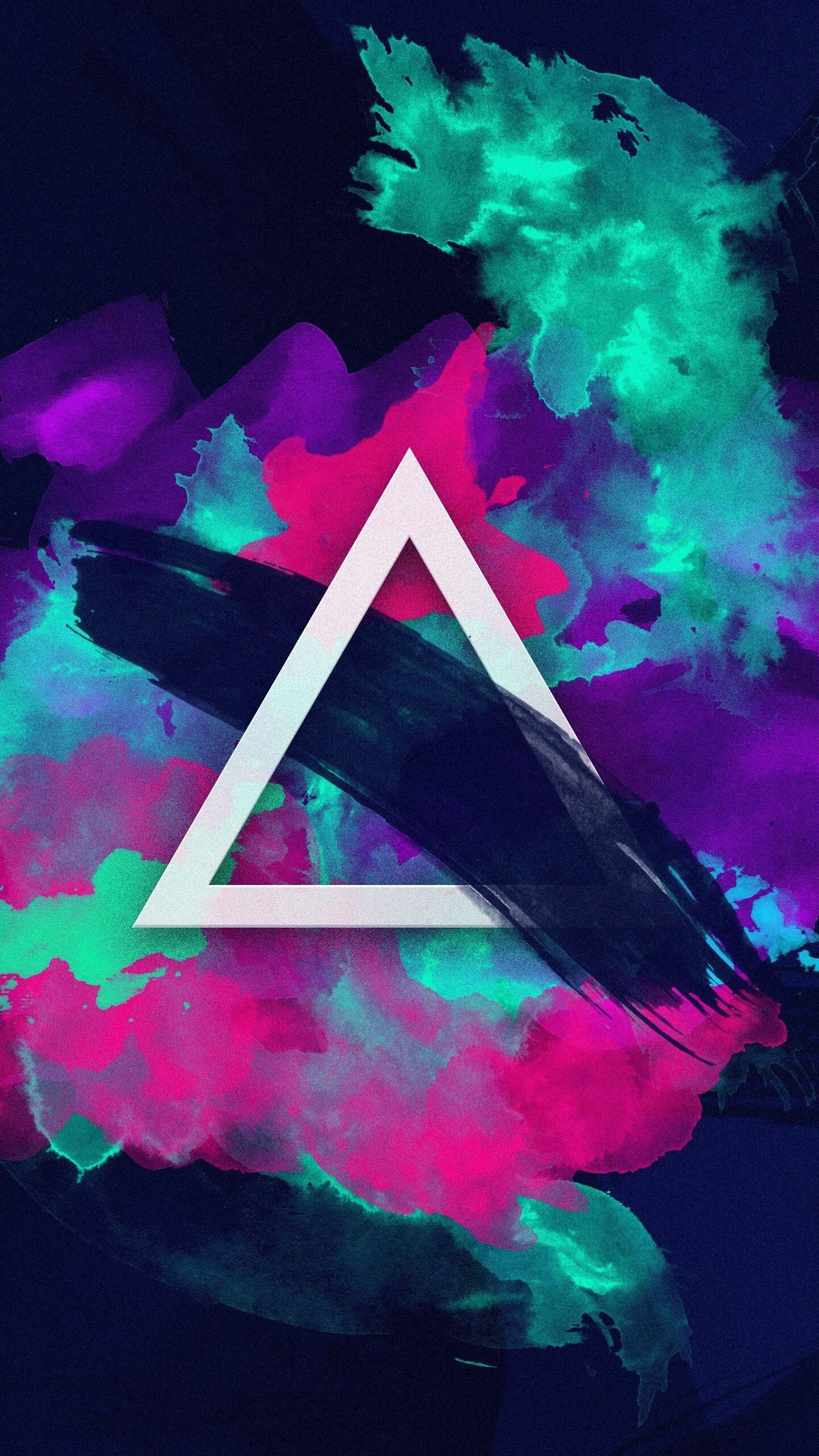 Triangle galaxy wallpapers, Space-themed design, Cosmic patterns, futuristic art, 1440x2560 HD Phone