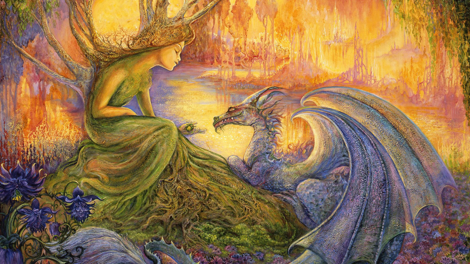 Josephine Wall, Ethereal art, Enigmatic beauty, Imaginative landscapes, 1920x1080 Full HD Desktop