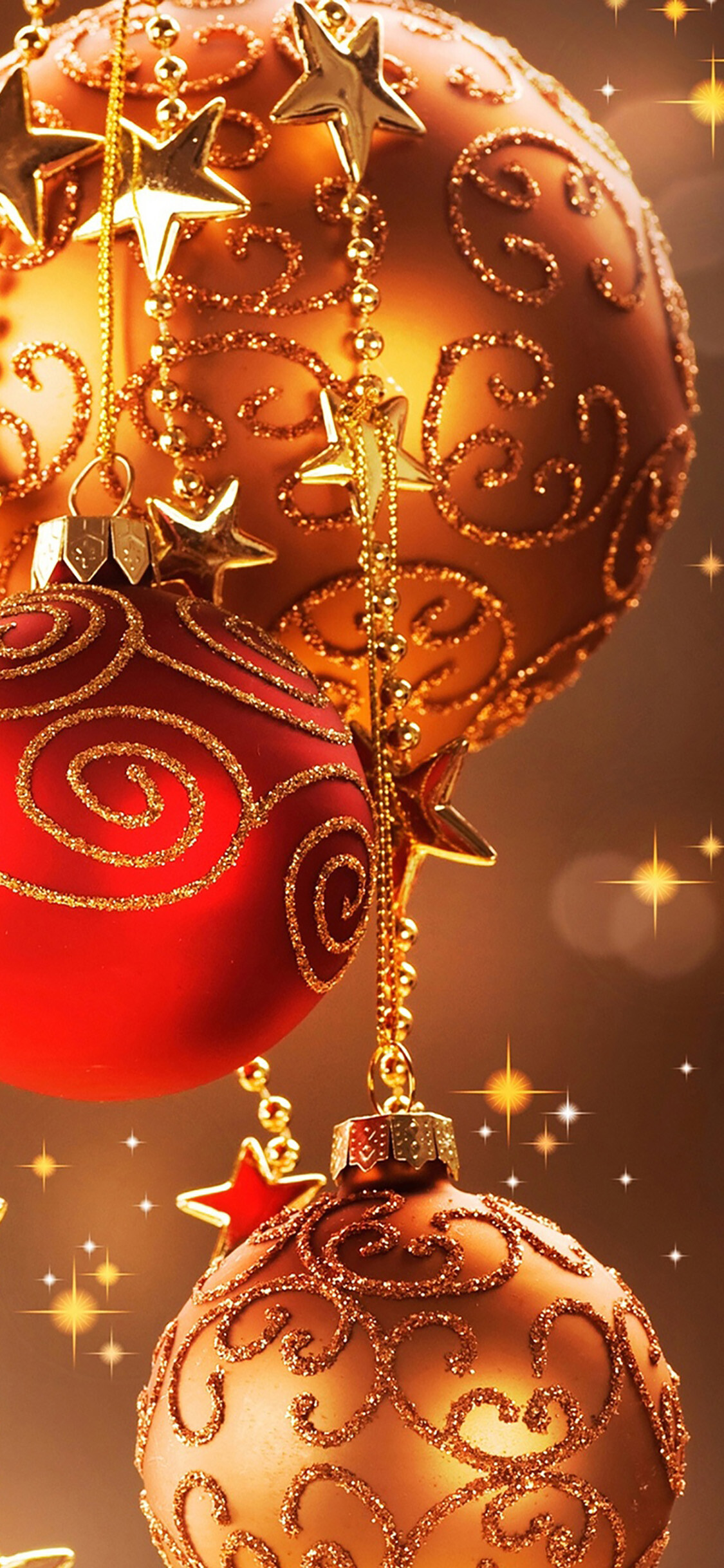 Beautiful Christmas wallpapers, Festive gold accents, Holiday cheer, Glittering celebration, 1130x2440 HD Phone