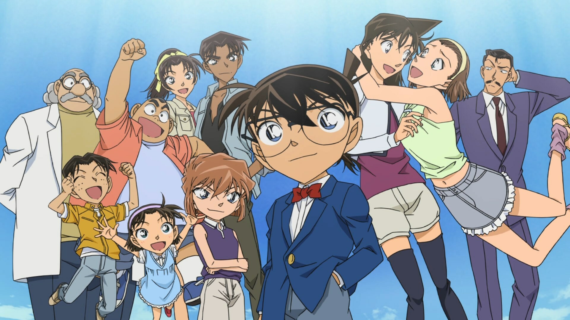 Detective Conan, Ai Haibara, Kogoro Mouri, Ran Mouri, Detective crew, 1920x1080 Full HD Desktop