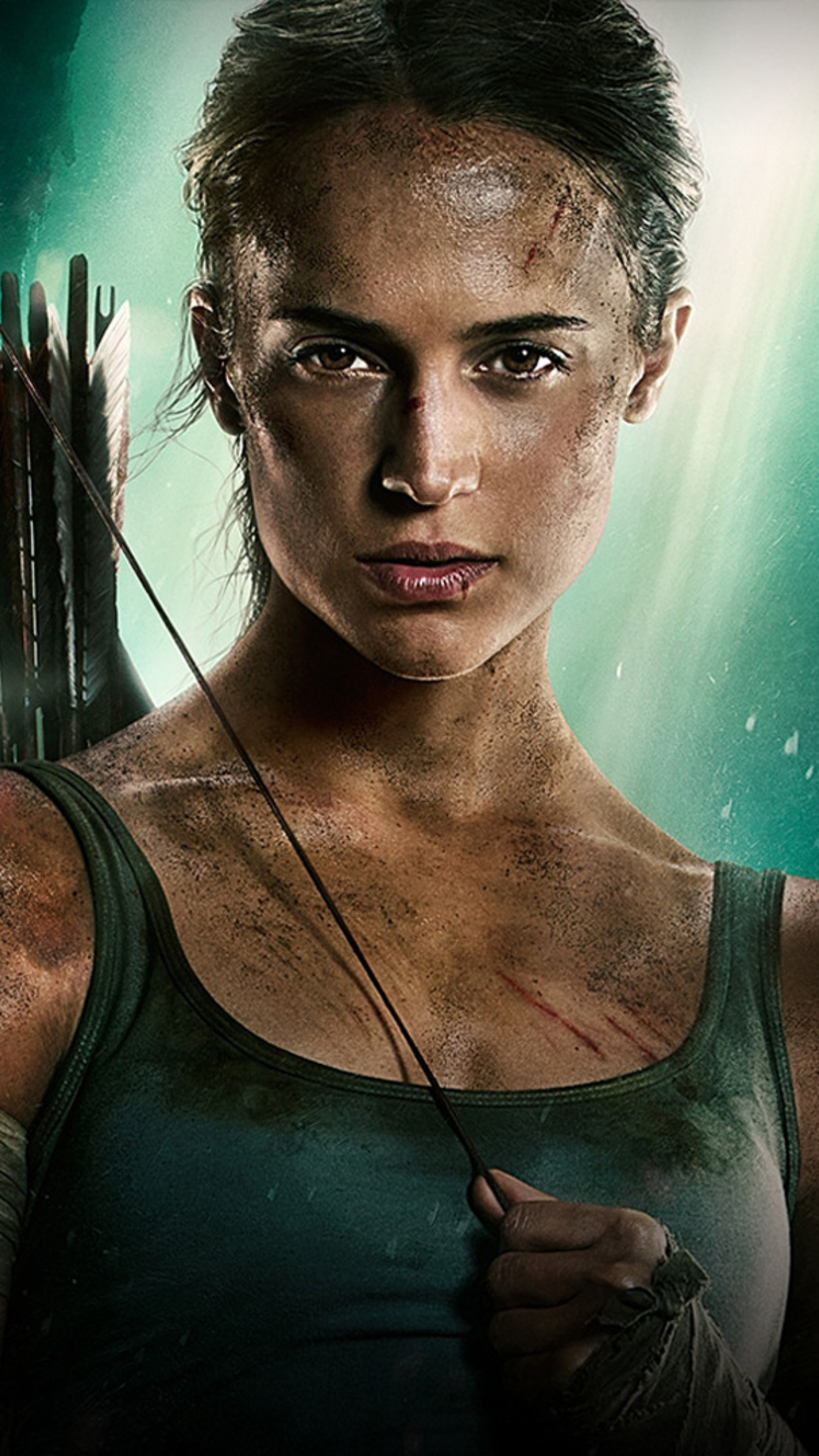 Tomb Raider 2018 movie, Alicia Vikander's captivating performance, Striking poster, 2160x3840 4K Phone