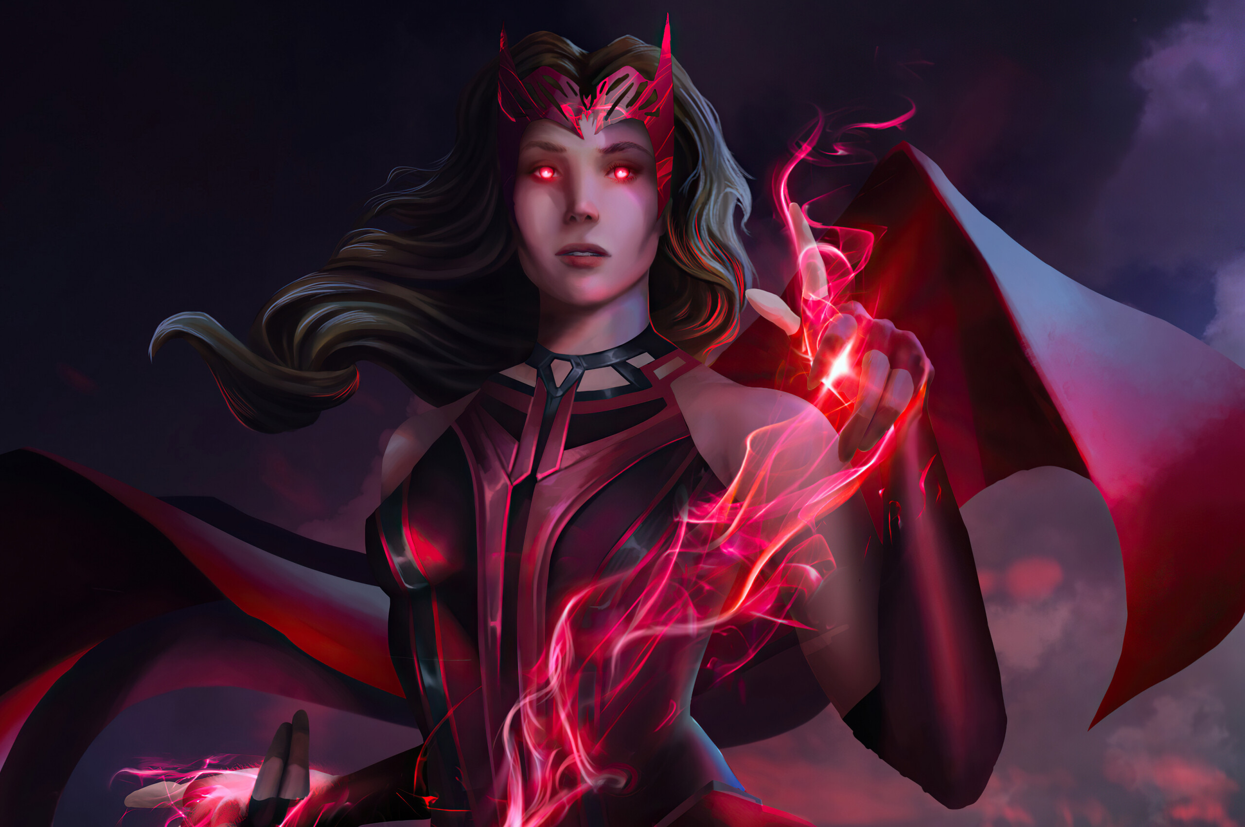 Scarlet Witch, 4K wallpaper, Wanda Maximoff, Tablet exploration, 2560x1700 HD Desktop