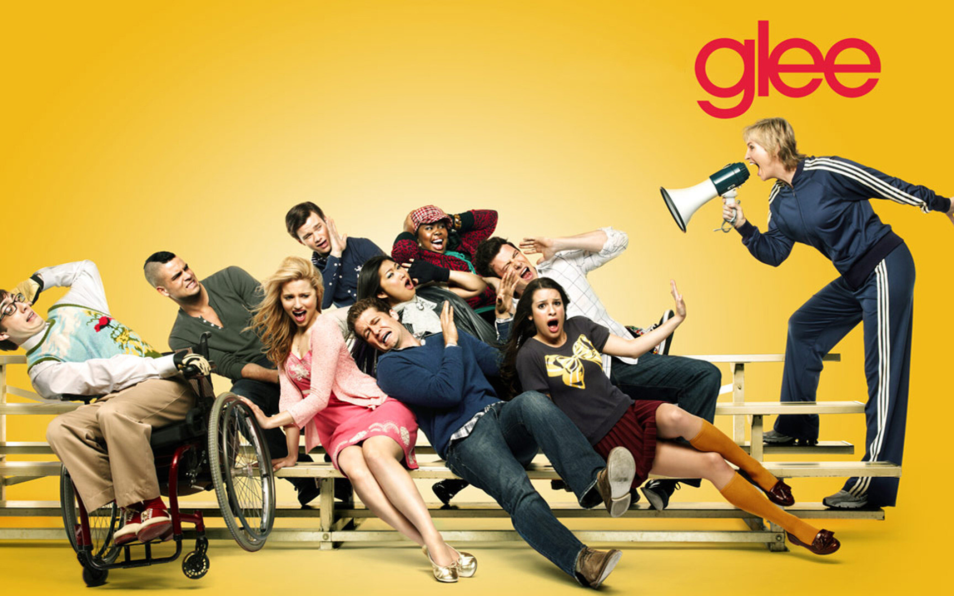 Glee wallpaper, TV show cast, Colorful background, Musical drama, 1920x1200 HD Desktop