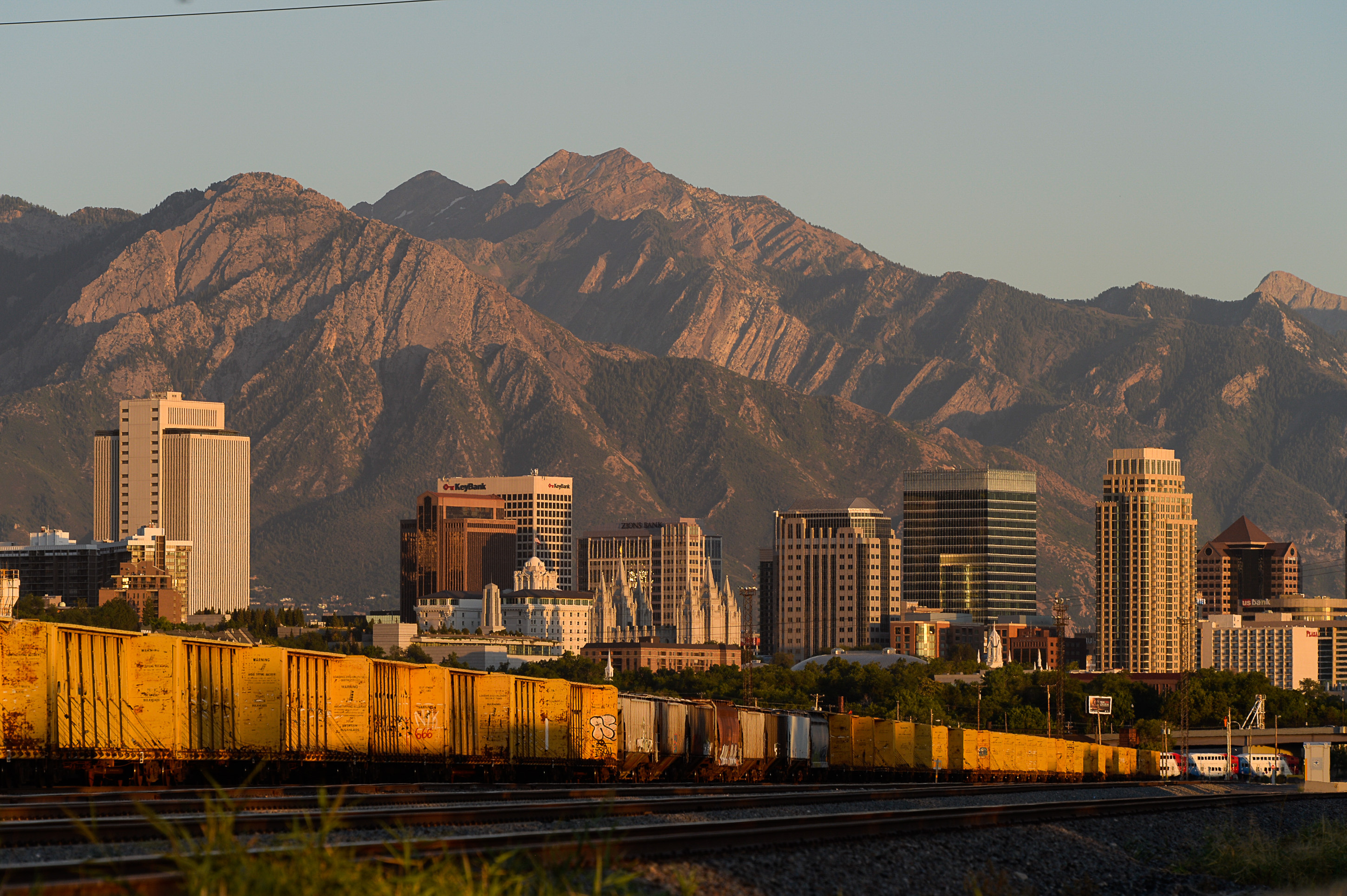 Salt Lake City Skyline, Travels, 2nd happiest state, Study, 2900x1930 HD Desktop