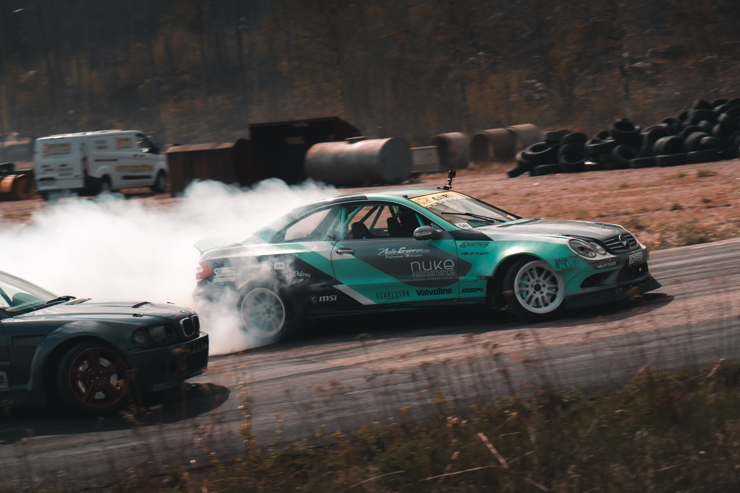 Mercedes C-Class Coupe vs. BMW, Drifting Wallpaper, 2500x1670 HD Desktop