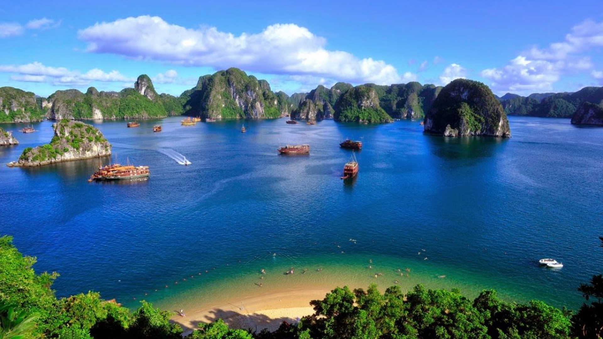 Halong Bay, Vietnam's beauty, Scenic wonders, Captivating landscapes, 1920x1080 Full HD Desktop