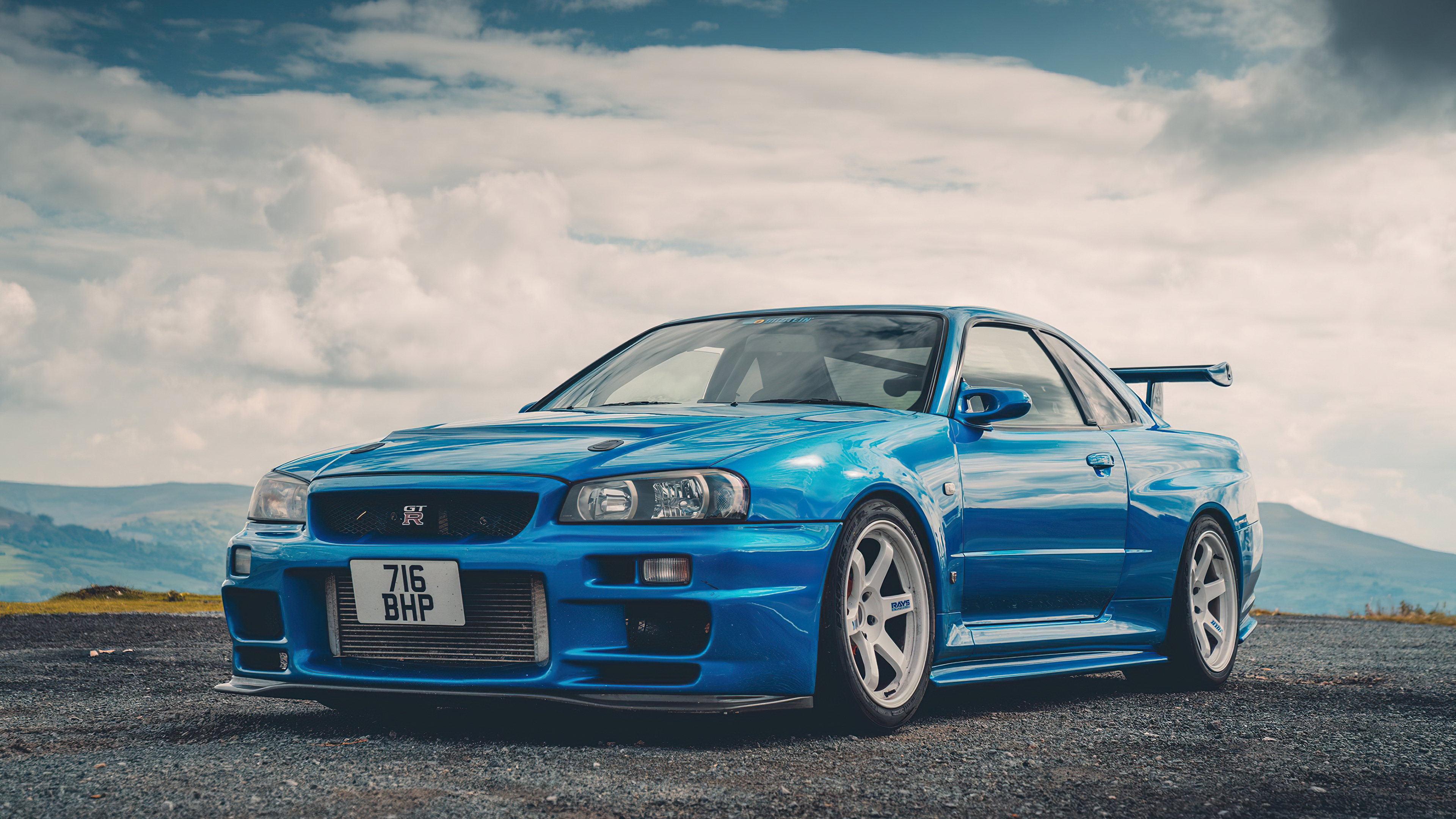 GTR R34 Twin-Turbo, Skyline Car Wallpaper, 3840x2160 4K Desktop