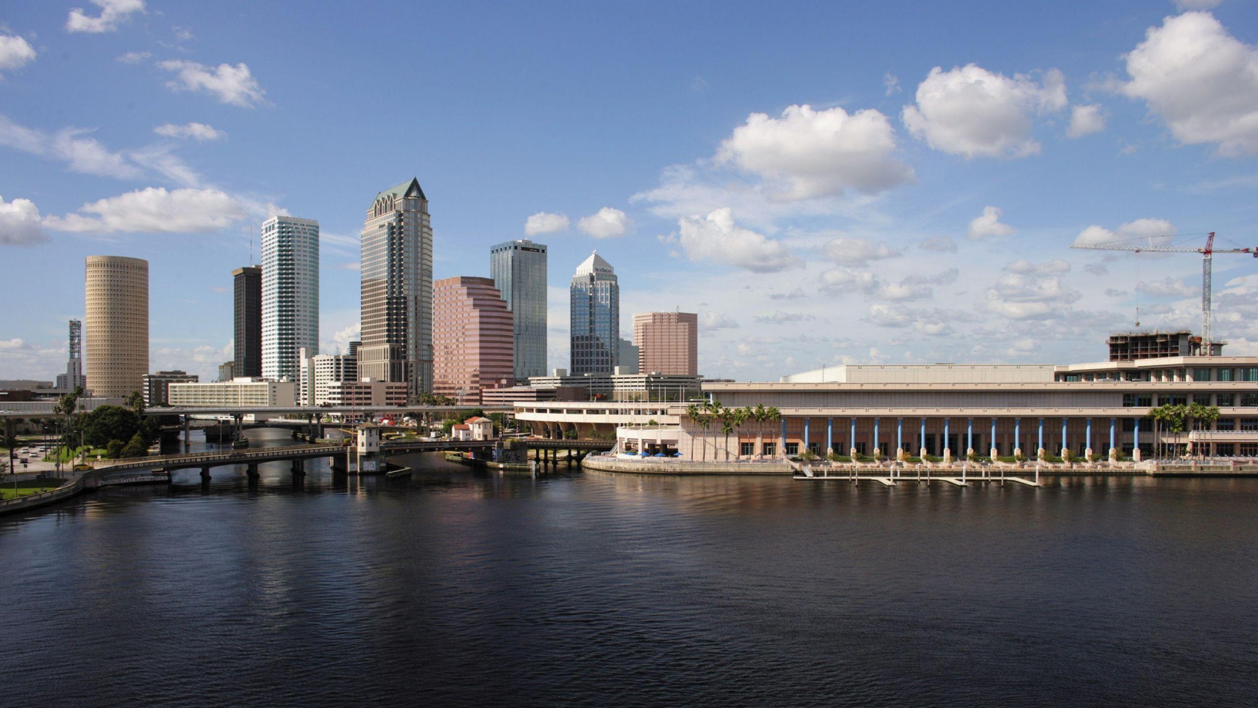 Tampa skyline, Florida, Travels, Inspiring landscapes, 2560x1440 HD Desktop