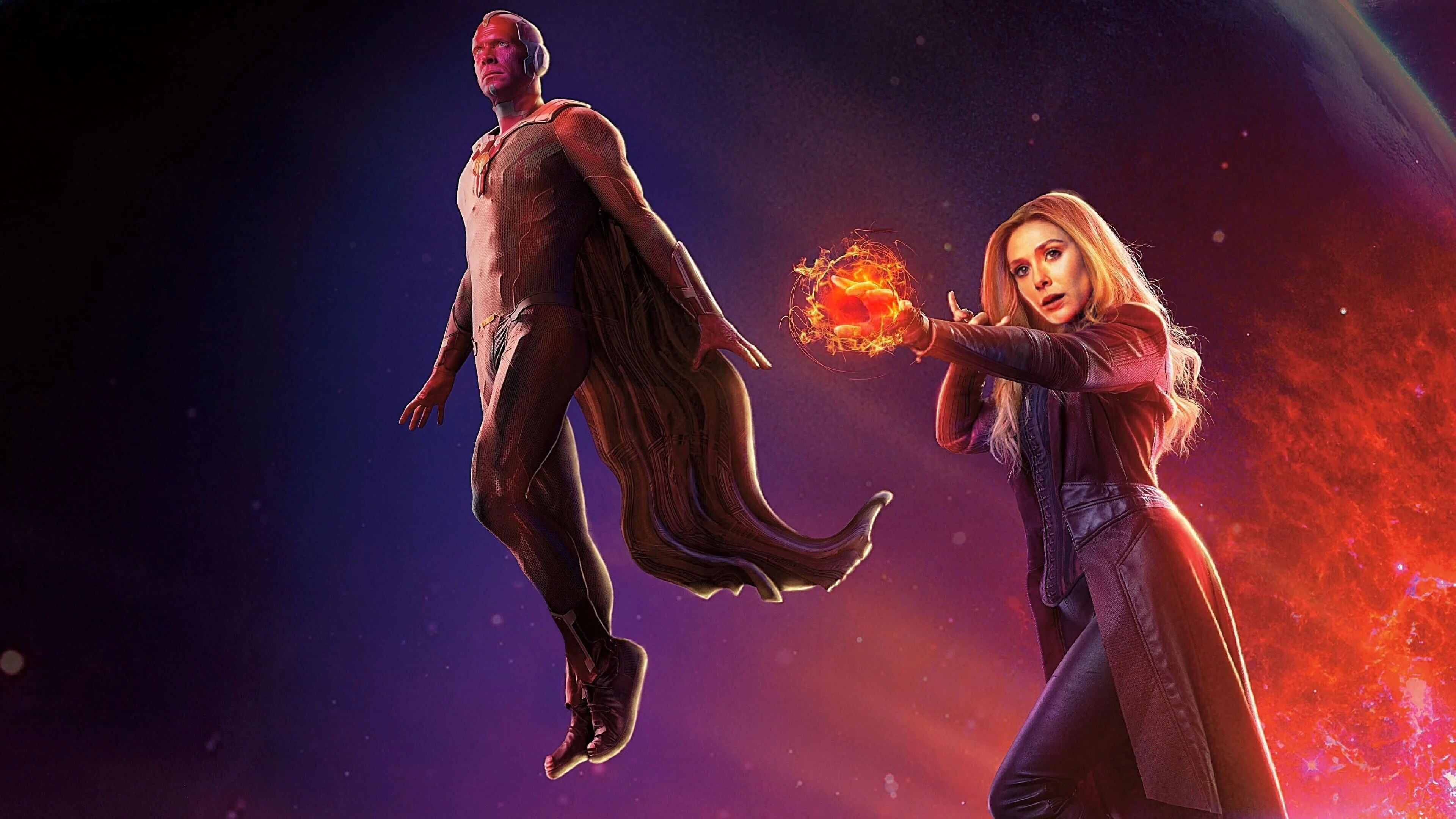 Vision, Scarlet Witch Wallpaper, 3840x2160 4K Desktop