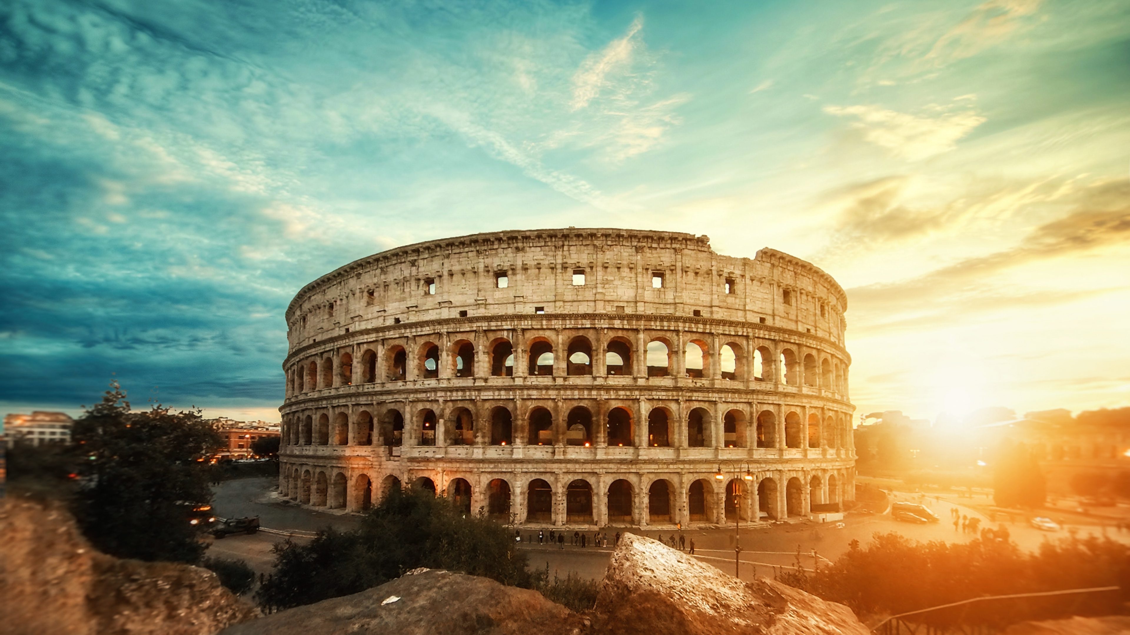 Sunset view, The Colosseum Wallpaper, 3840x2160 4K Desktop