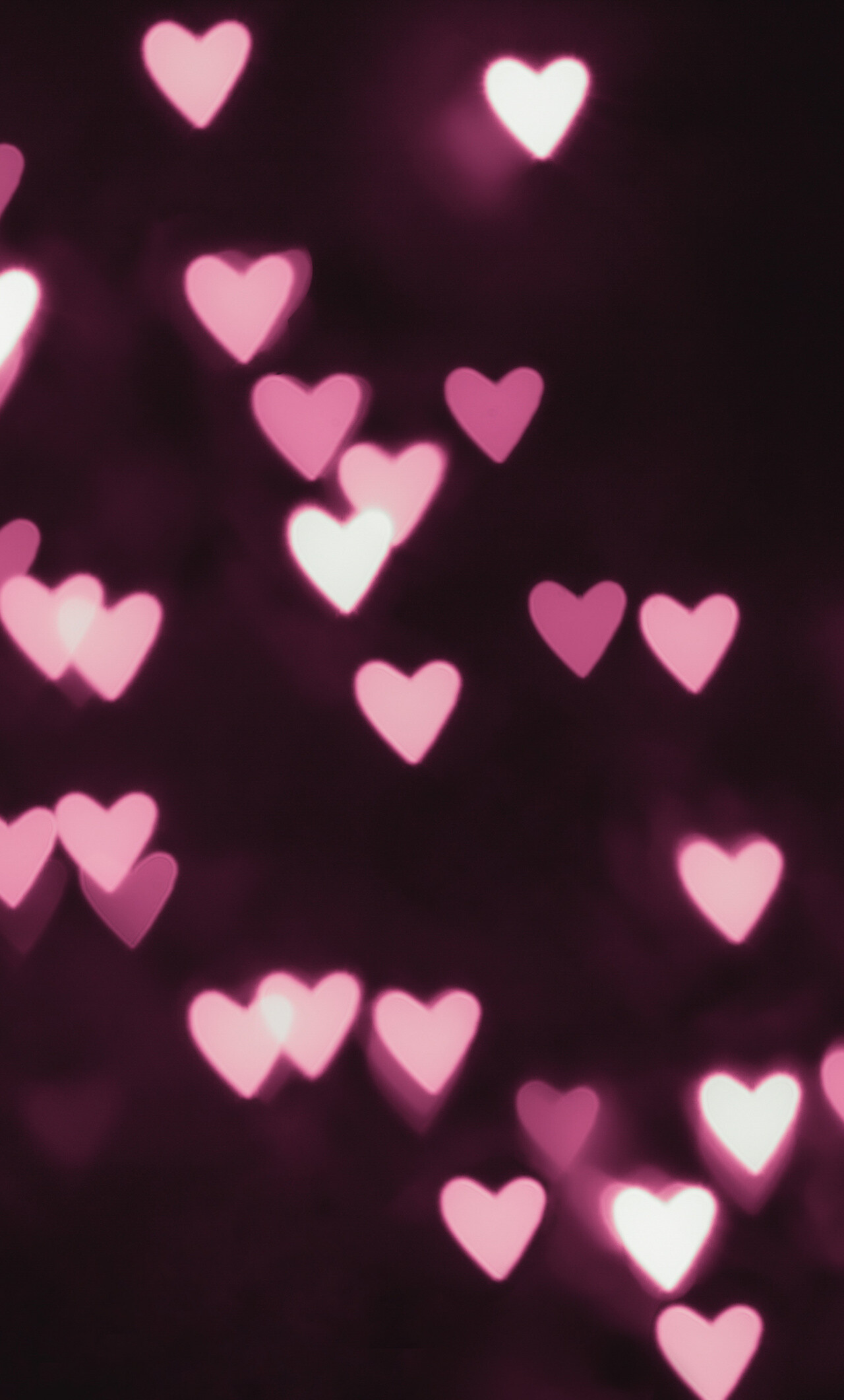 Bokeh pink hearts, Dreamy background, Heart-shaped, Artistic ambiance, 1280x2120 HD Phone