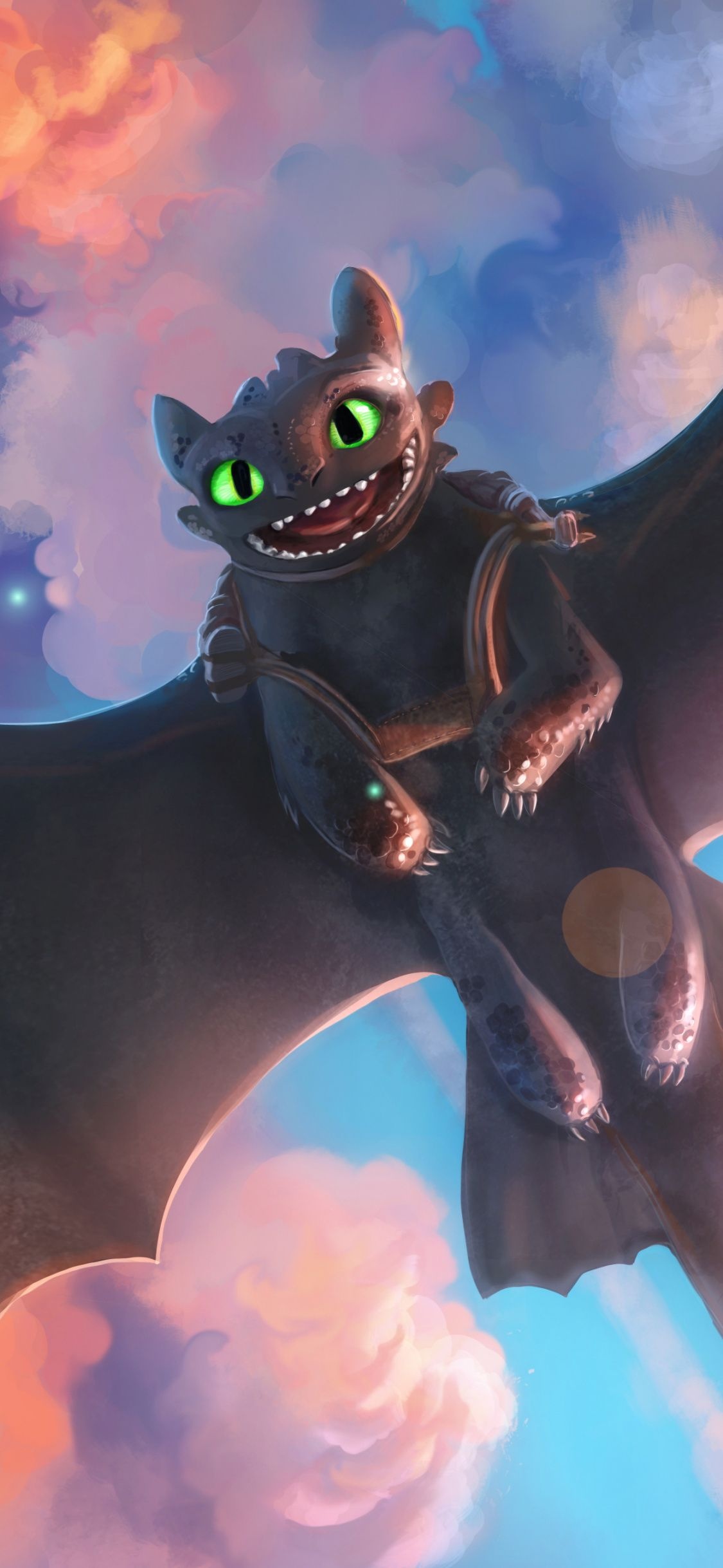 DreamWorks movies, Toothless Night Fury, Dragon wallpaper, 1130x2440 HD Phone